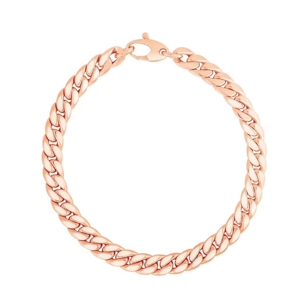 14K Rose Gold Cuban Link Bracelet