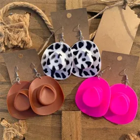 1Pair Creative Disco Cowboy Hat Earrings Funny Party Accessories Novel Jewelry Gifts For Girls