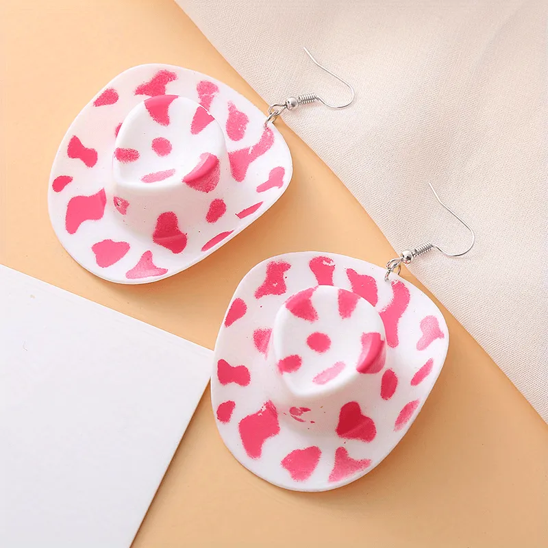 1Pair Creative Disco Cowboy Hat Earrings Funny Party Accessories Novel Jewelry Gifts For Girls