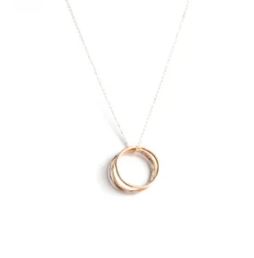 22" Triple Circle Layering Necklace in 14K Gold   Sterling Silver