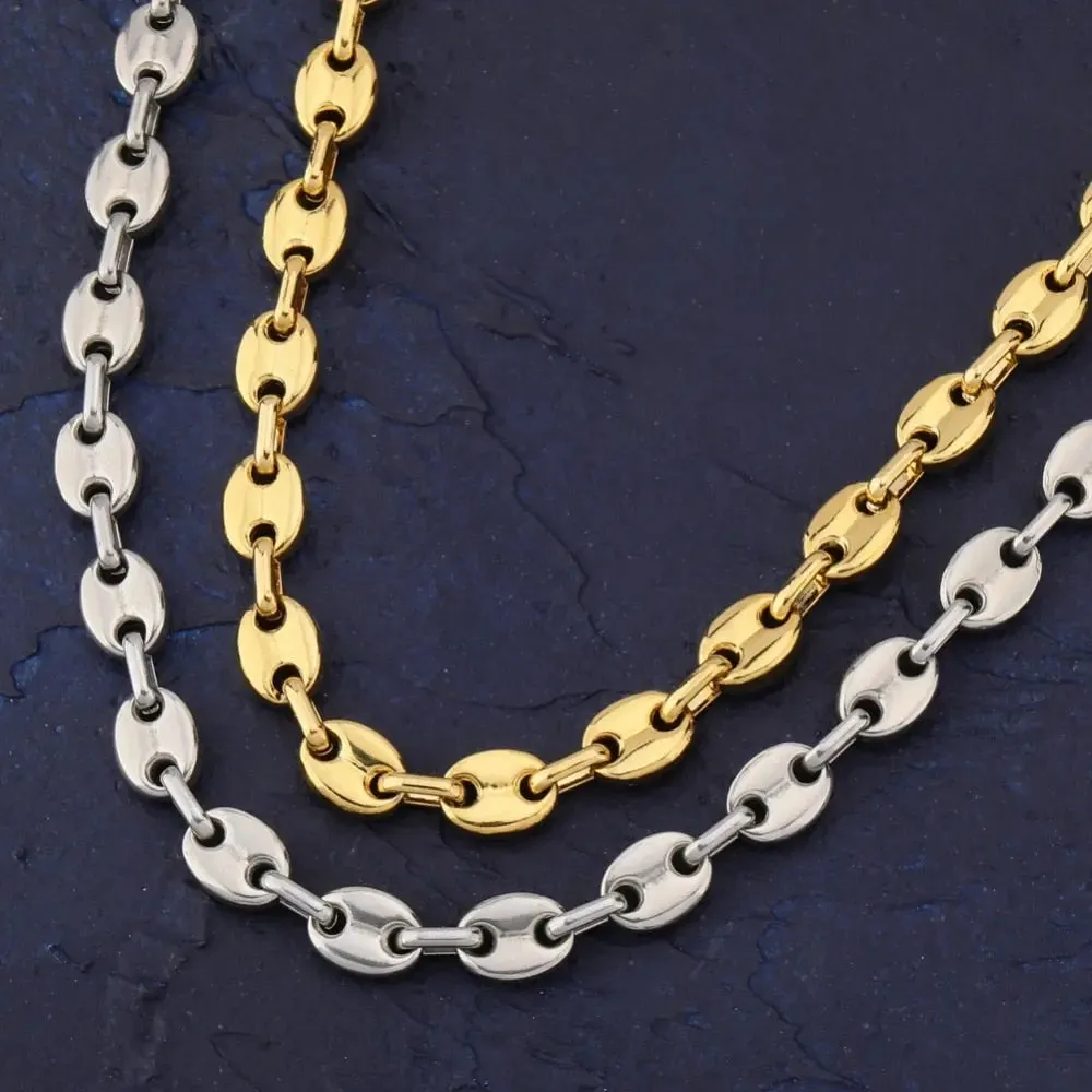 8mm G-Link Chain in White Gold