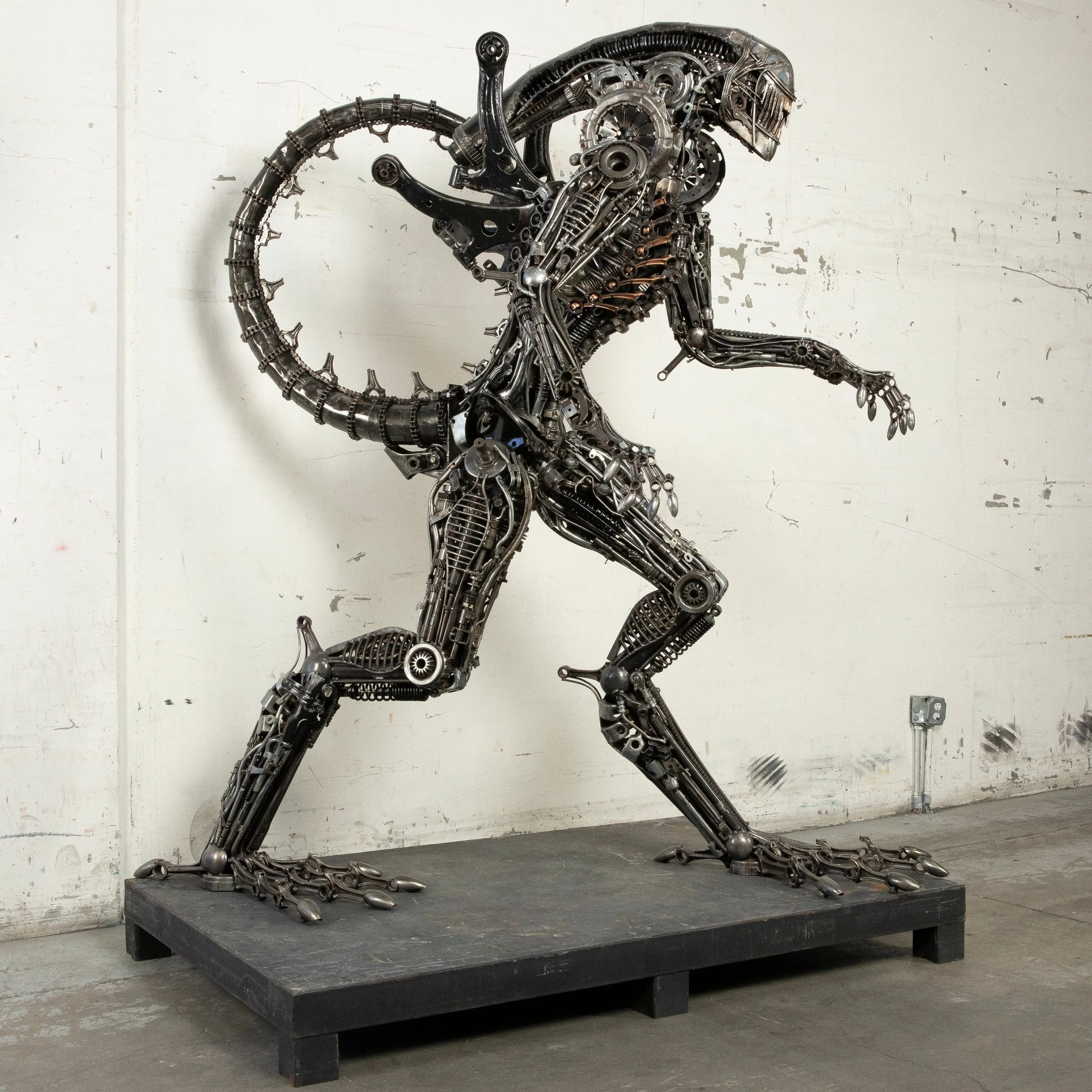 91 Alien Inspired Recycled Metal Art Sculpture