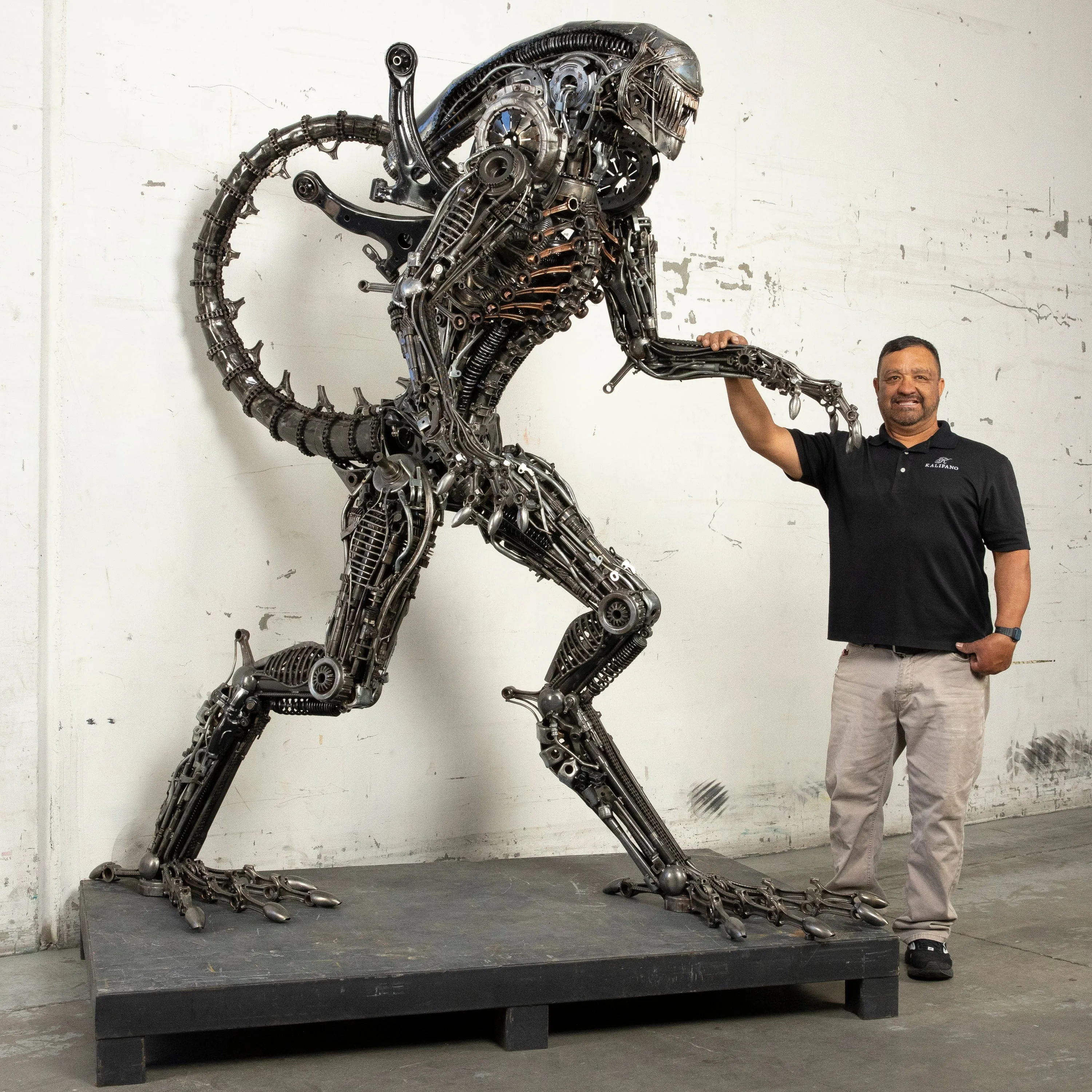 91 Alien Inspired Recycled Metal Art Sculpture