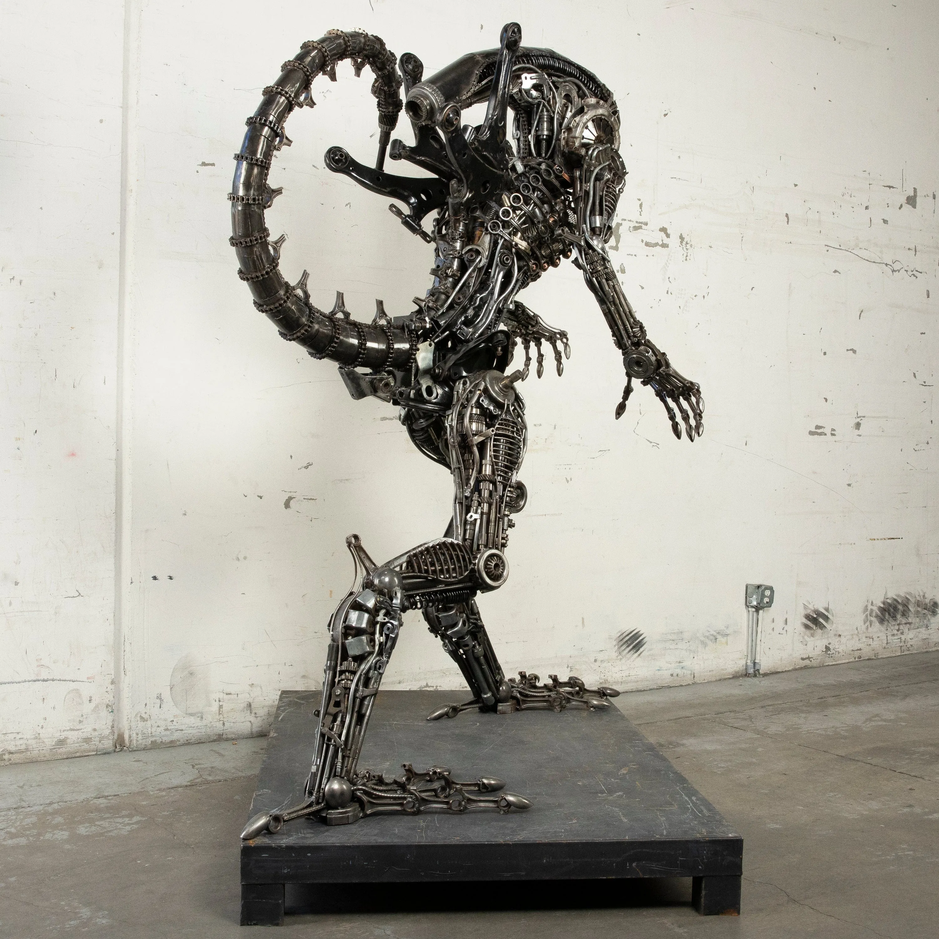 91 Alien Inspired Recycled Metal Art Sculpture