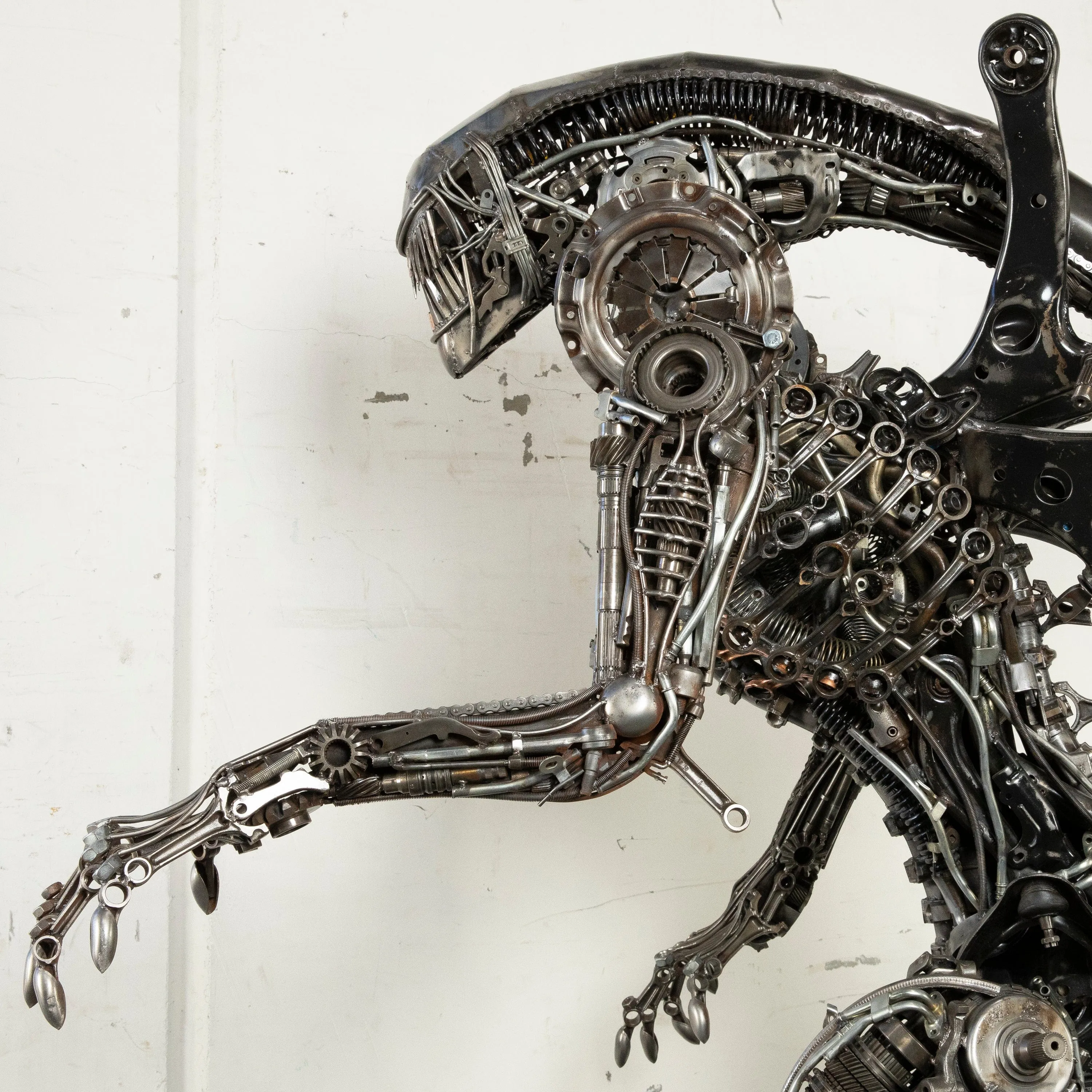 91 Alien Inspired Recycled Metal Art Sculpture