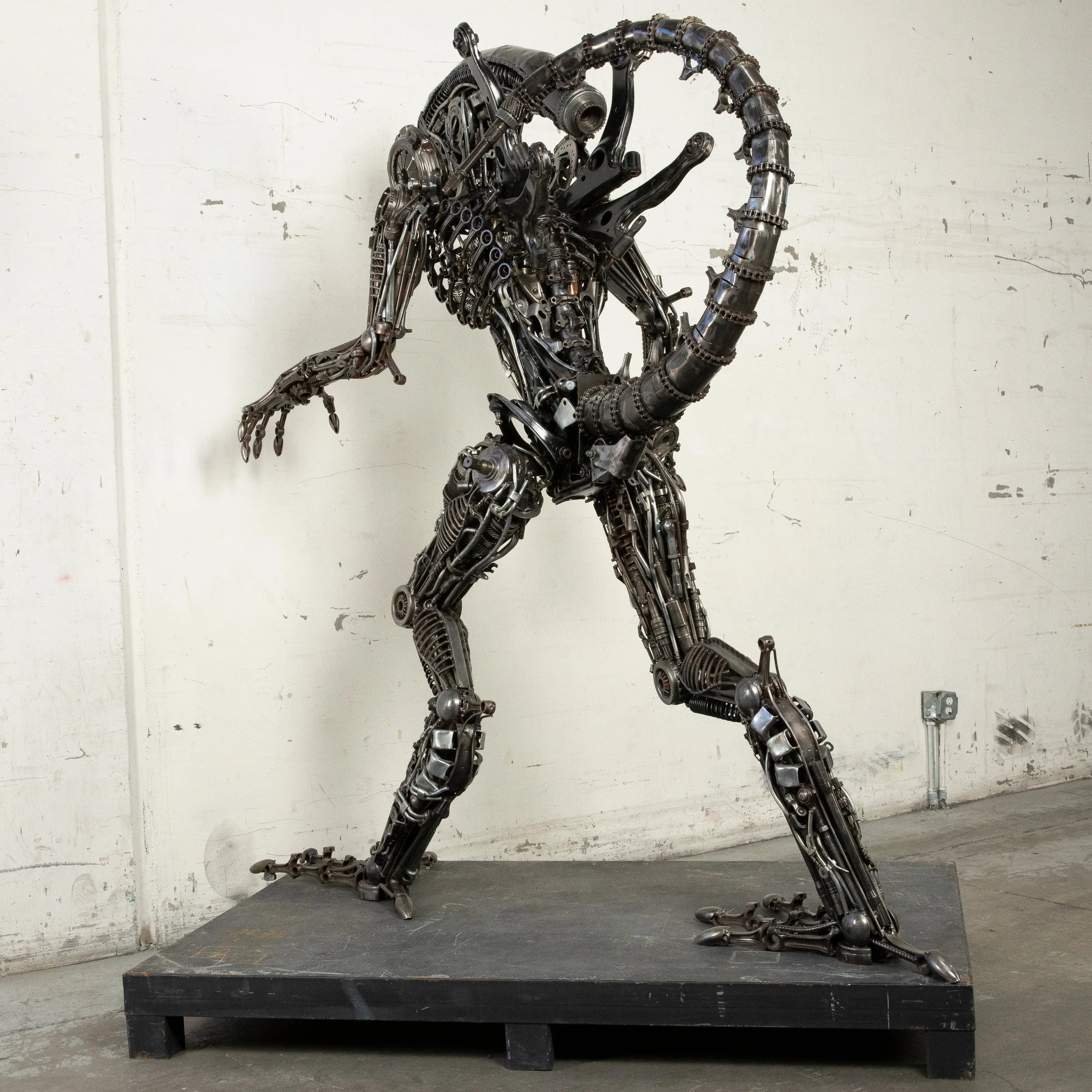 91 Alien Inspired Recycled Metal Art Sculpture