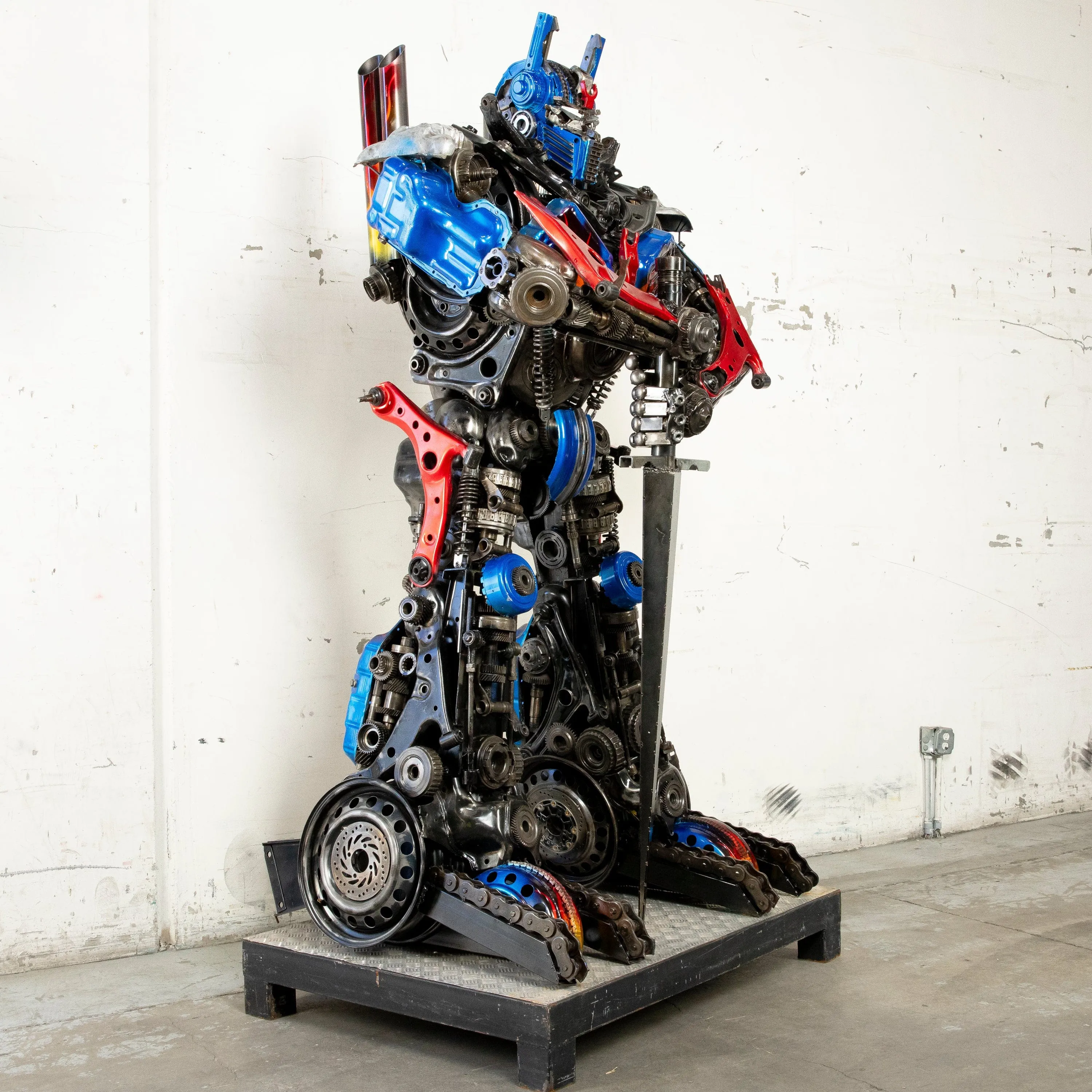 91 Optimus Prime Inspired Recycled Metal Art Sculpture