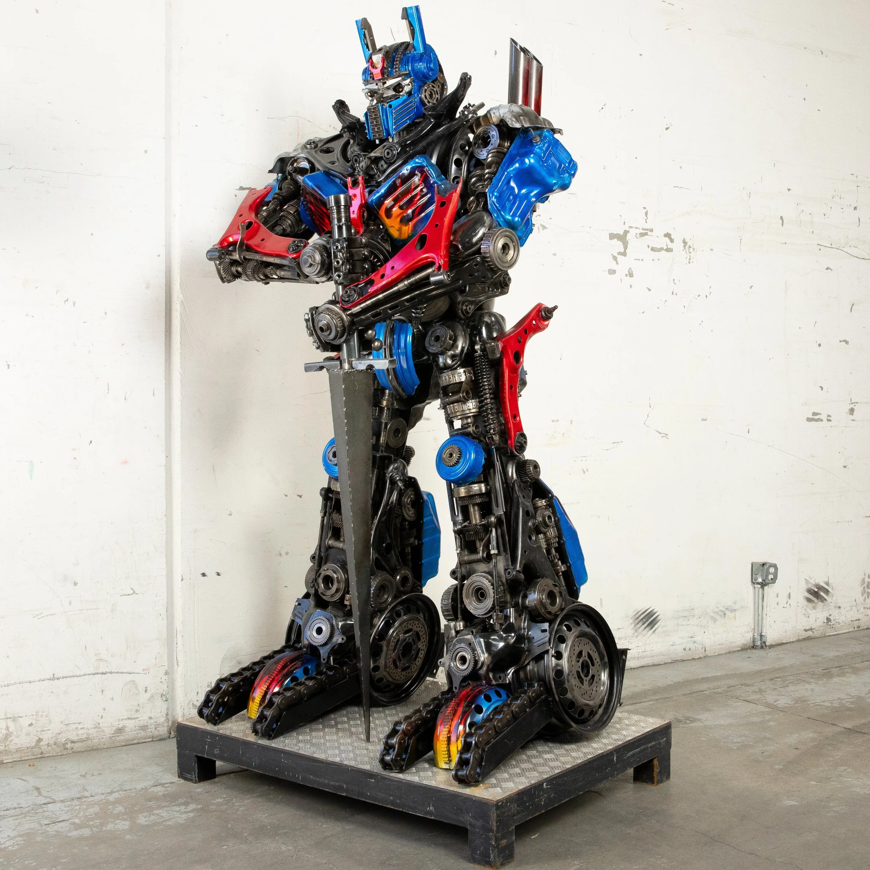 91 Optimus Prime Inspired Recycled Metal Art Sculpture