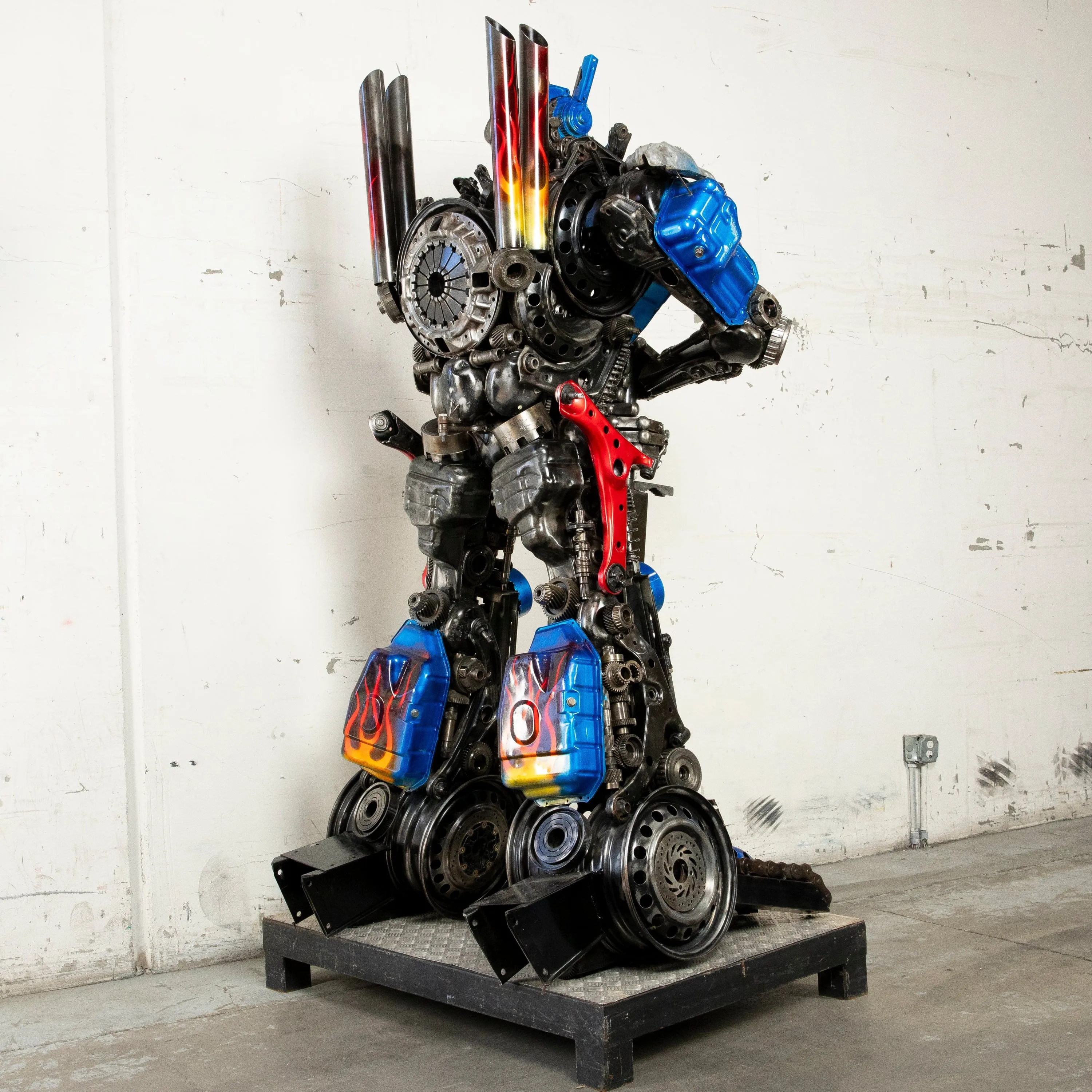 91 Optimus Prime Inspired Recycled Metal Art Sculpture