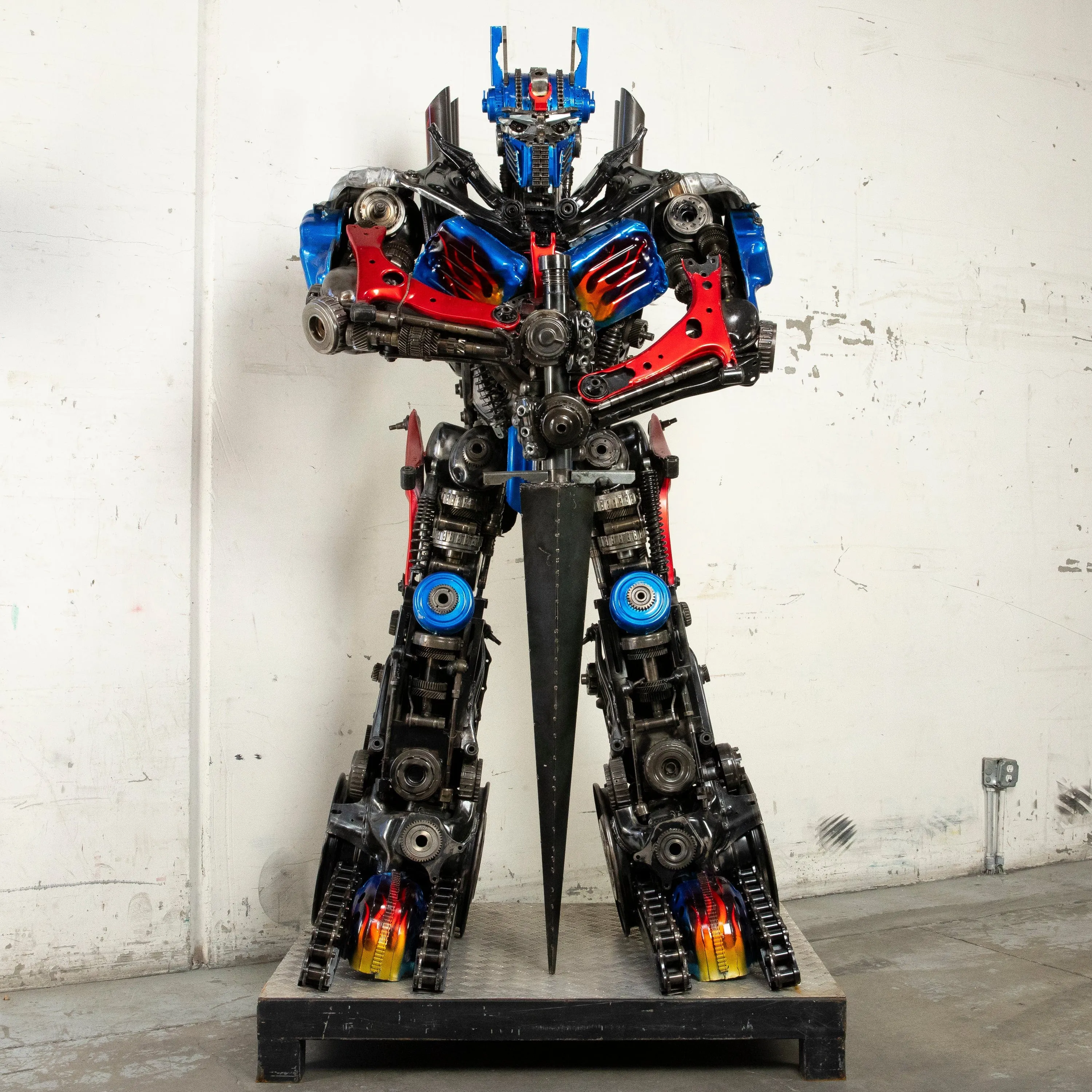 91 Optimus Prime Inspired Recycled Metal Art Sculpture