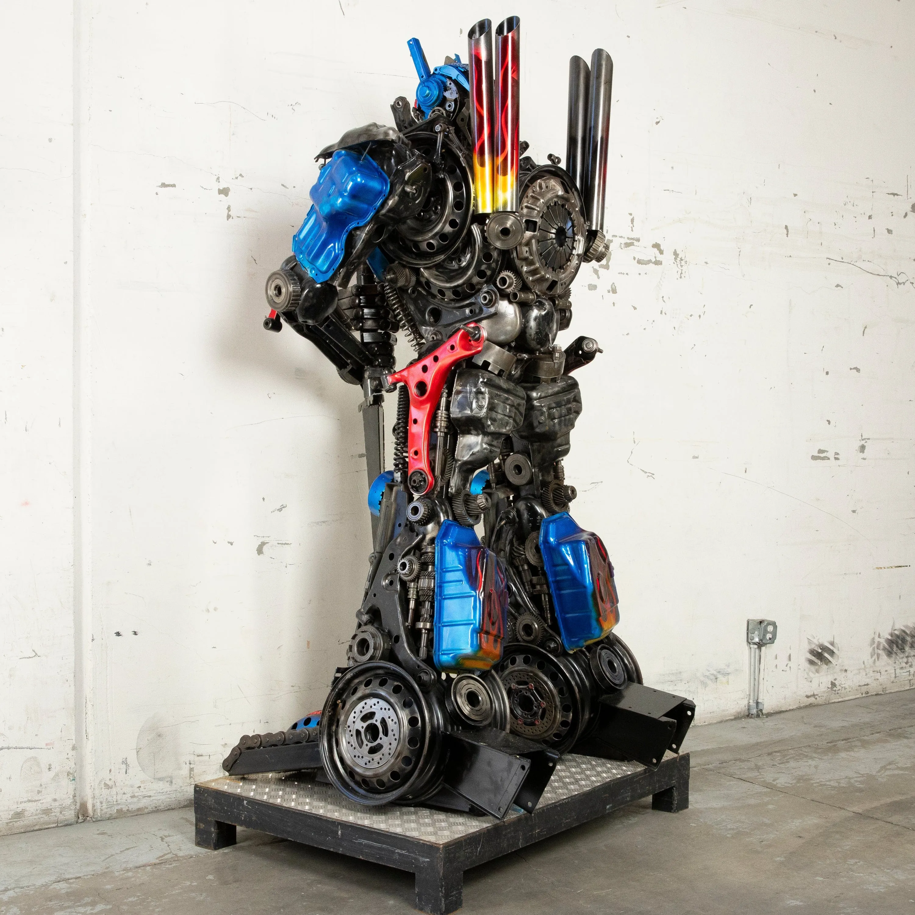 91 Optimus Prime Inspired Recycled Metal Art Sculpture