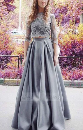 A-line Prom Dress, 2 Pieces Prom Dress, Sexy Prom Dress,BD98477