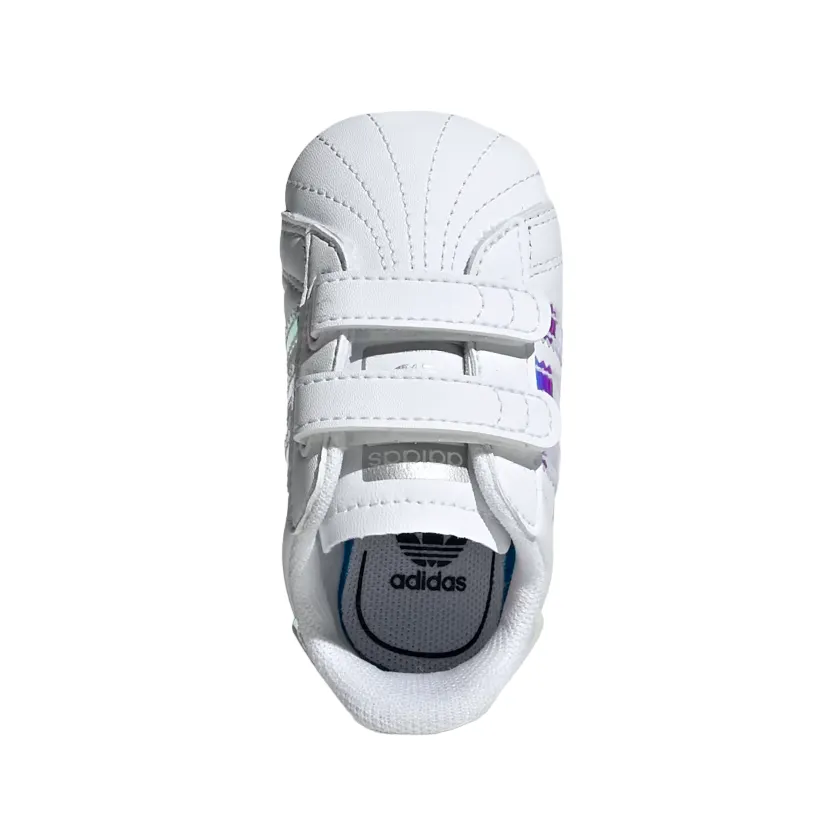 Adidas Original cradle sneakers for girls Superstar Crib BD8000 iridescent white