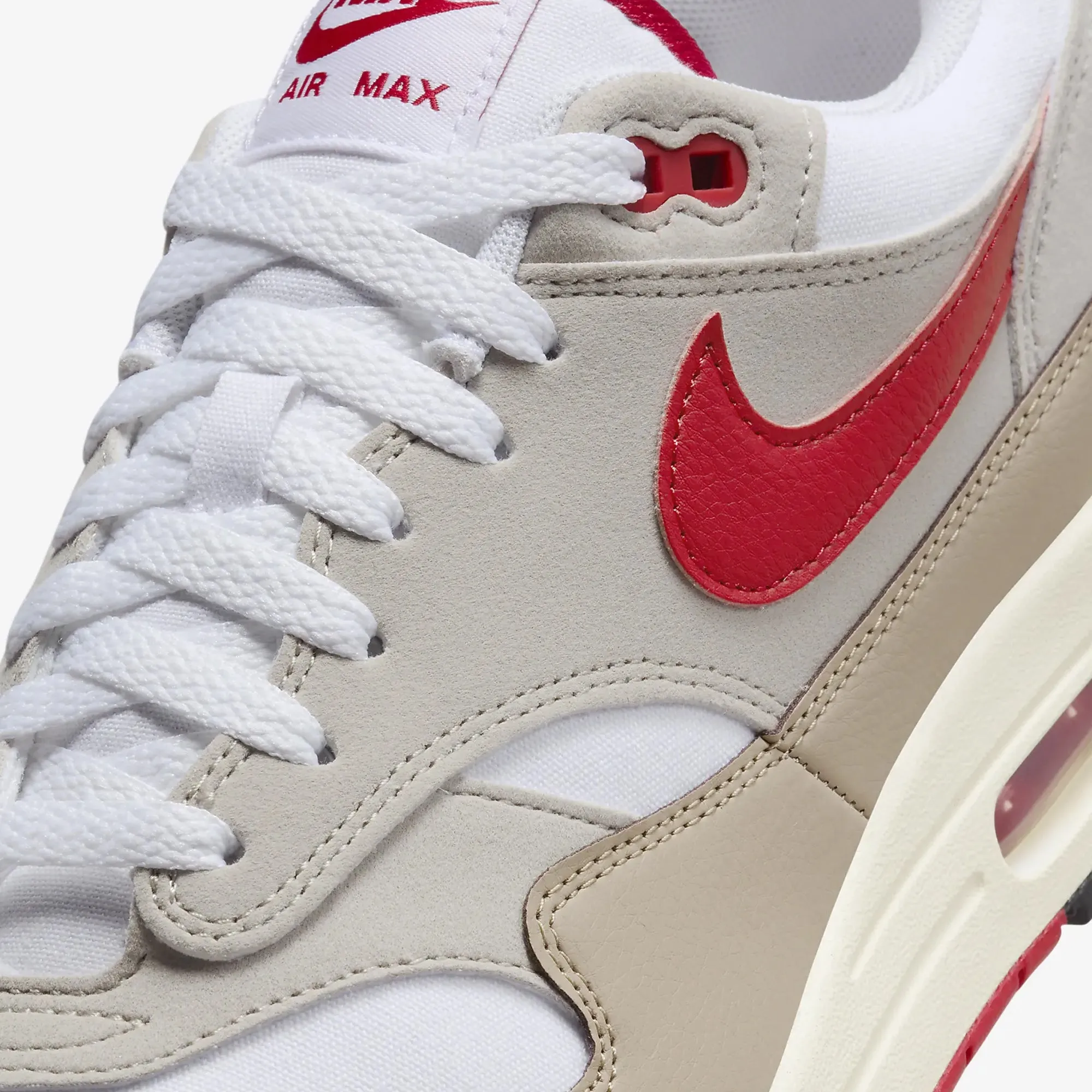 AIR MAX 1 'WHITE/UNIVERSITY RED-CREAM II-LIMESTONE'