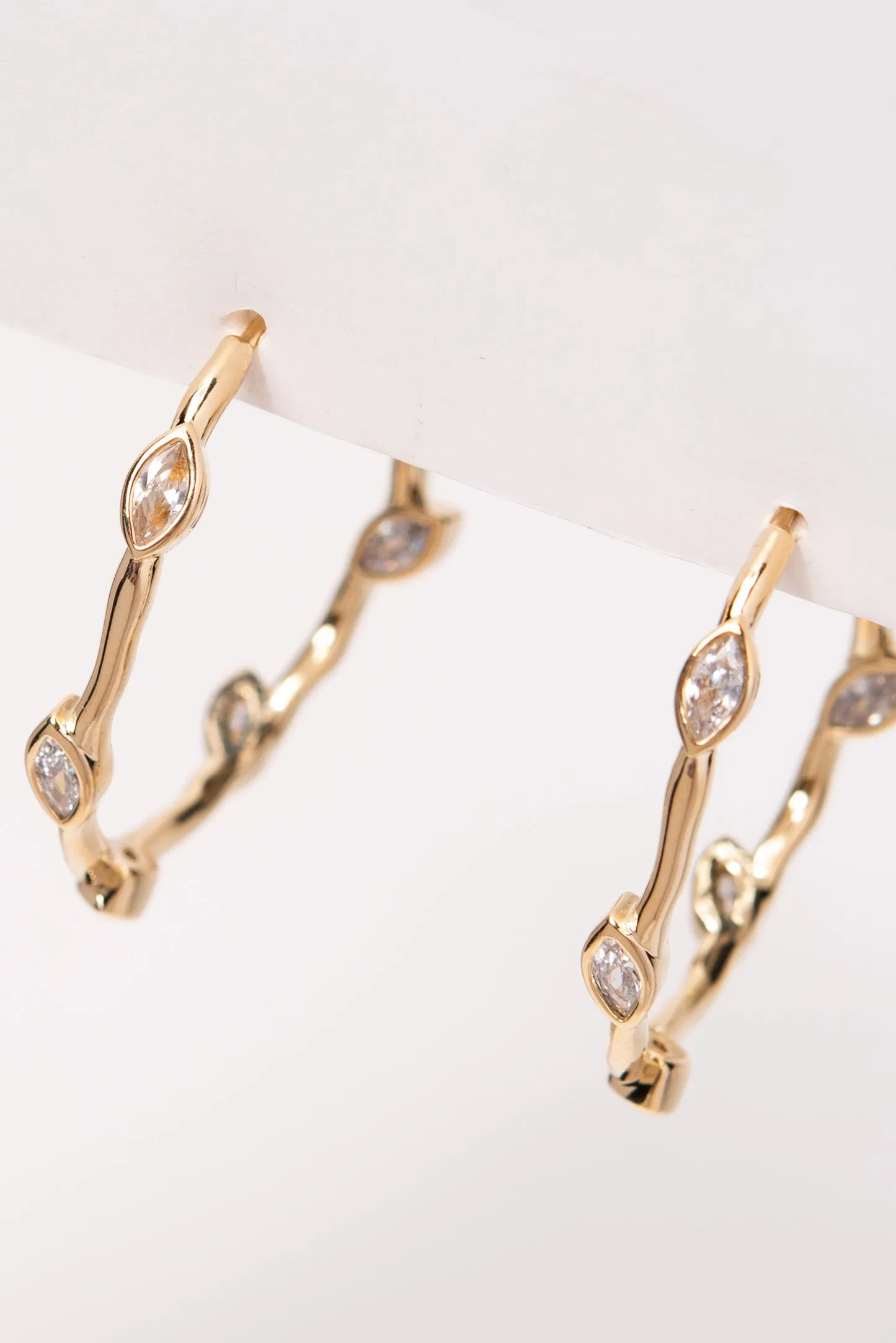 Alexandra 31MM Plated CZ Vine Half Hoops