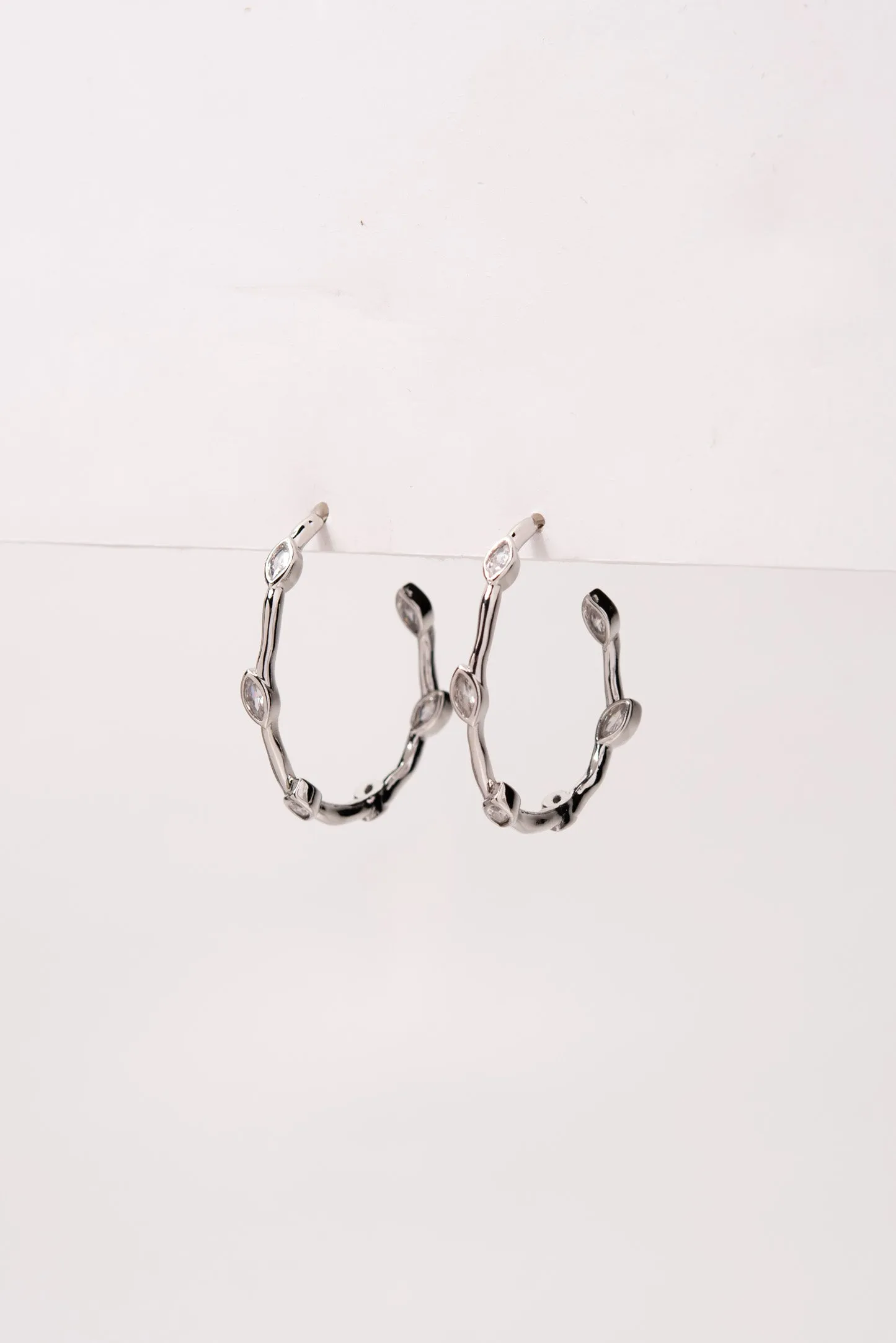 Alexandra 31MM Plated CZ Vine Half Hoops