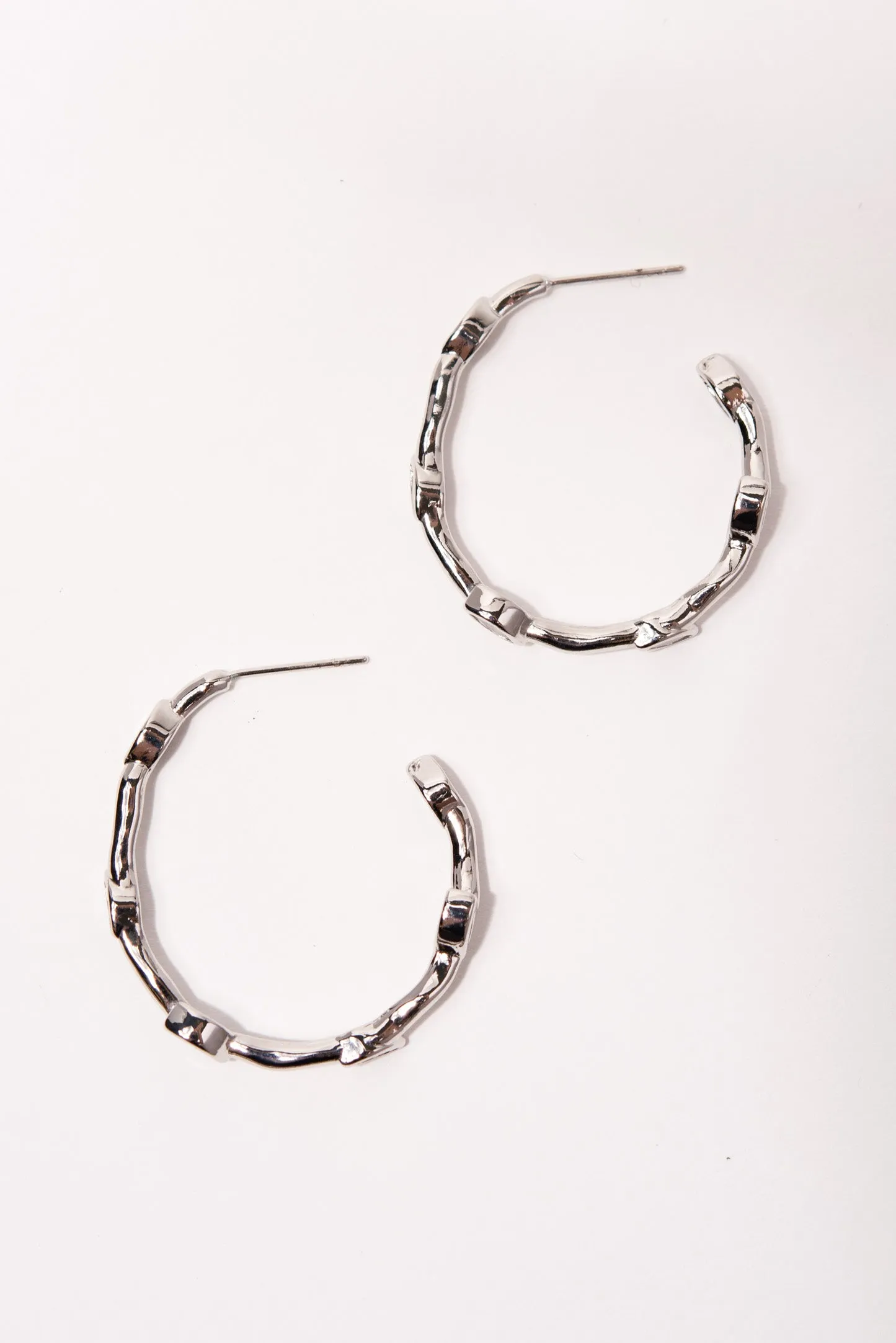 Alexandra 31MM Plated CZ Vine Half Hoops