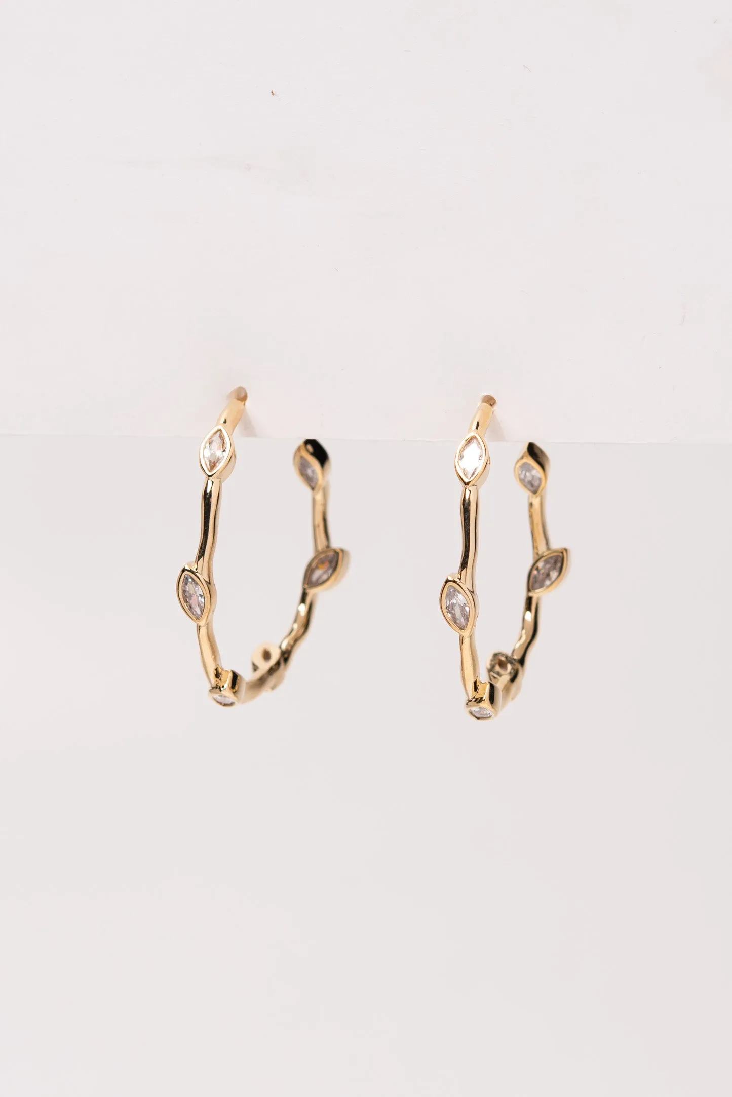 Alexandra 31MM Plated CZ Vine Half Hoops