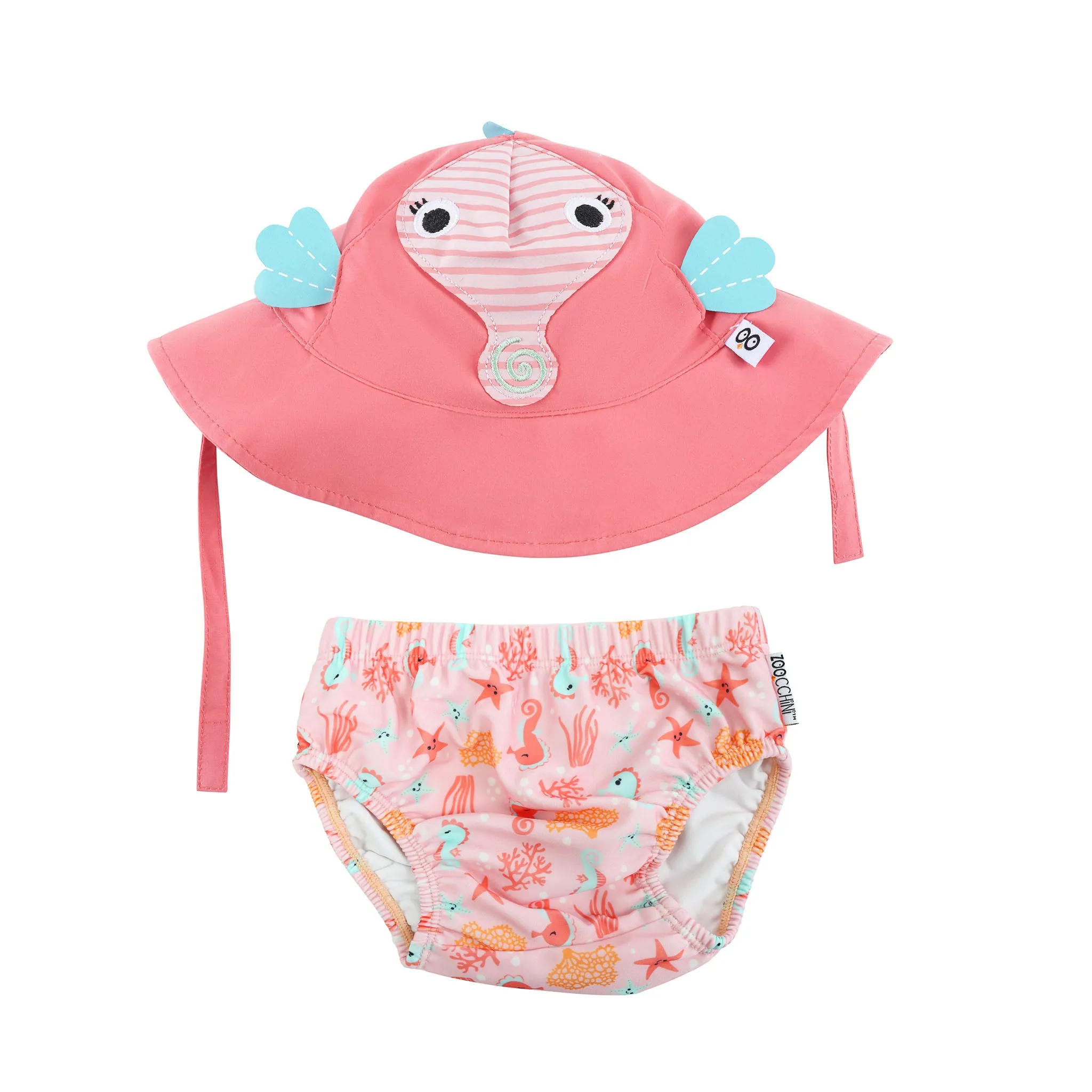 Baby/Toddler Swim Diaper & Sun Hat Set - Sally the Seahorse