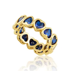 Bezel Heart Ring | Sapphire