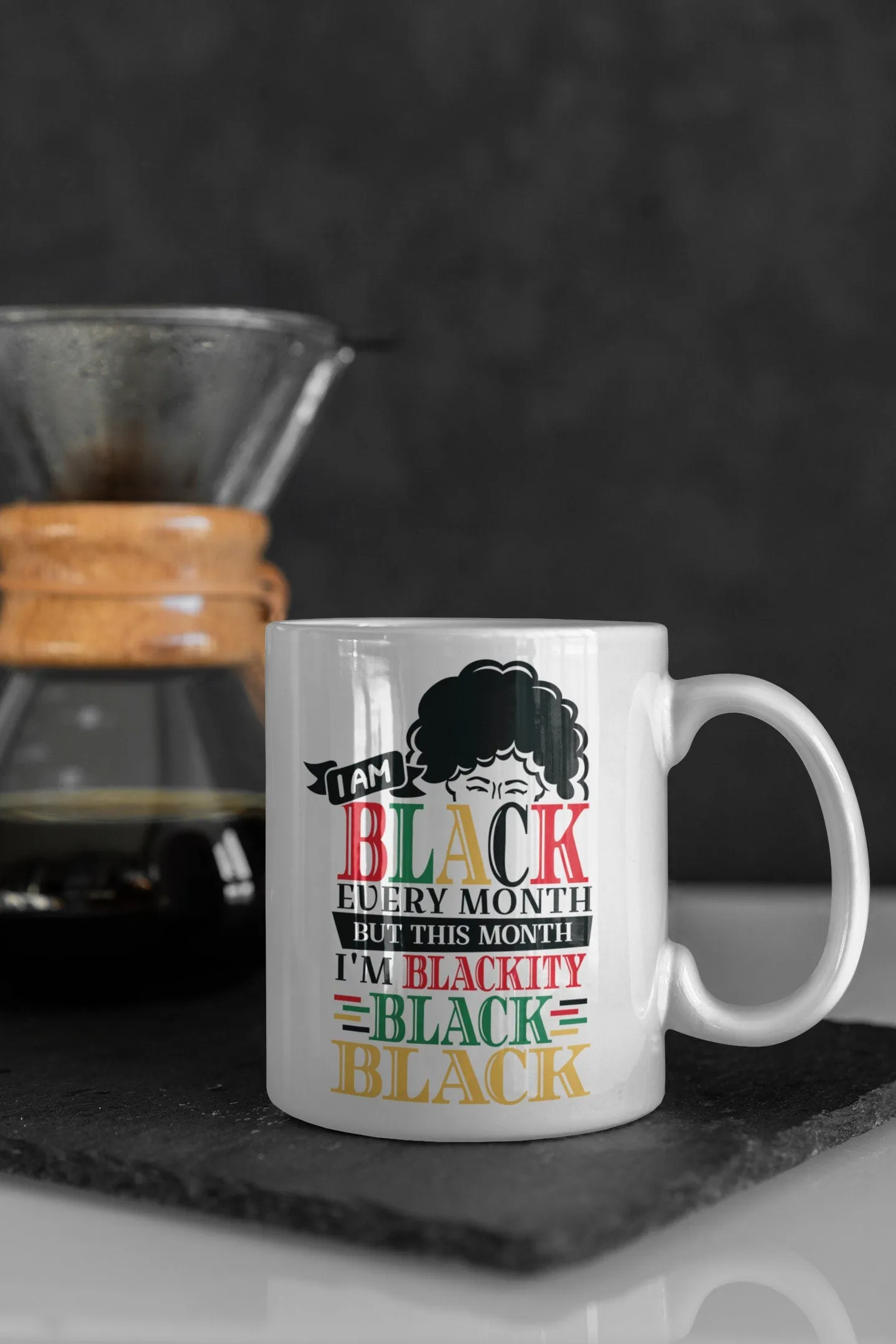 Blackity Black this month!  Black History Month.  Always black.  T-shirt & Mugs