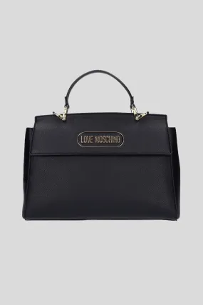 Borsa Rectangular Plaque Pu - Nero