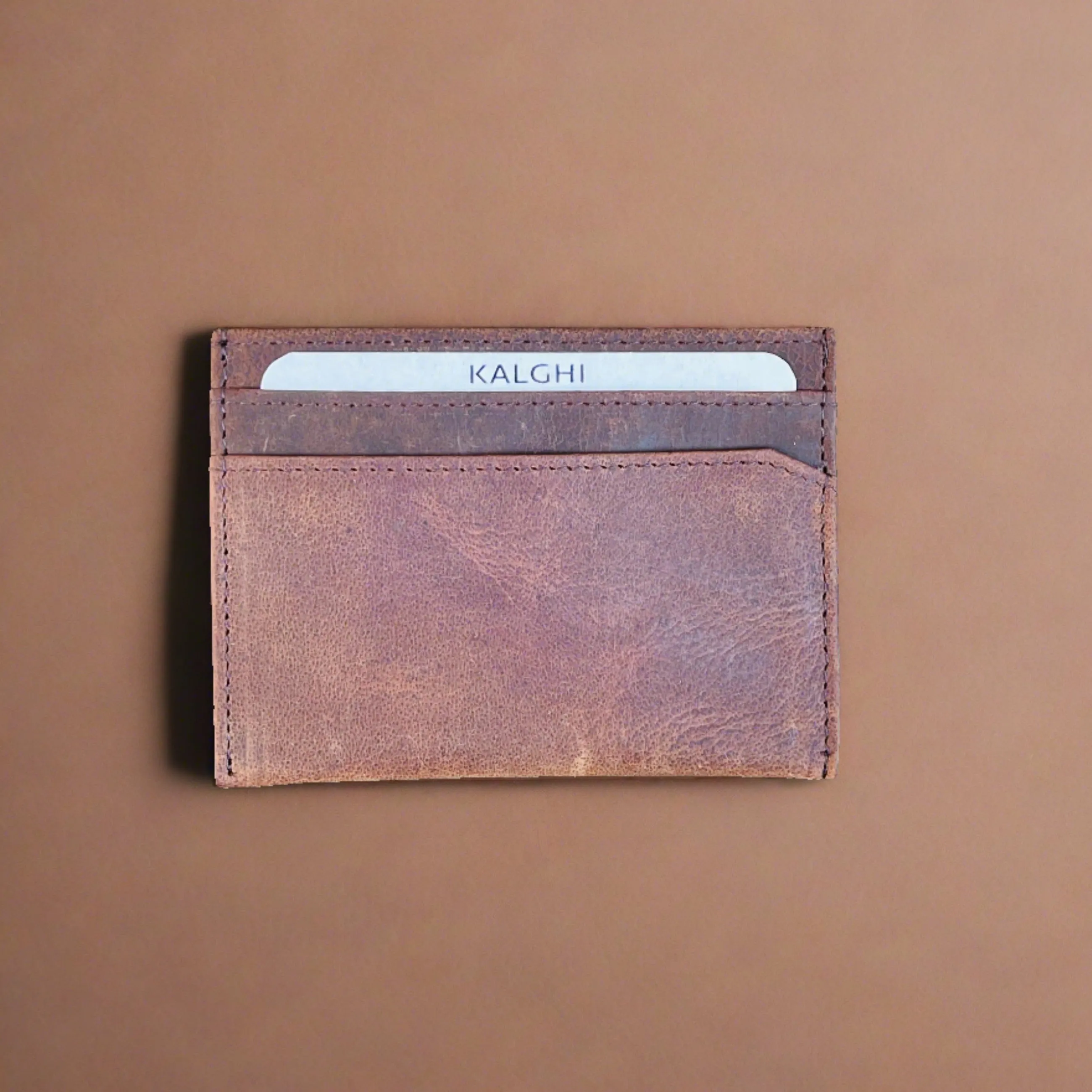 Brown Card Holder with Message and Name - KALGHI