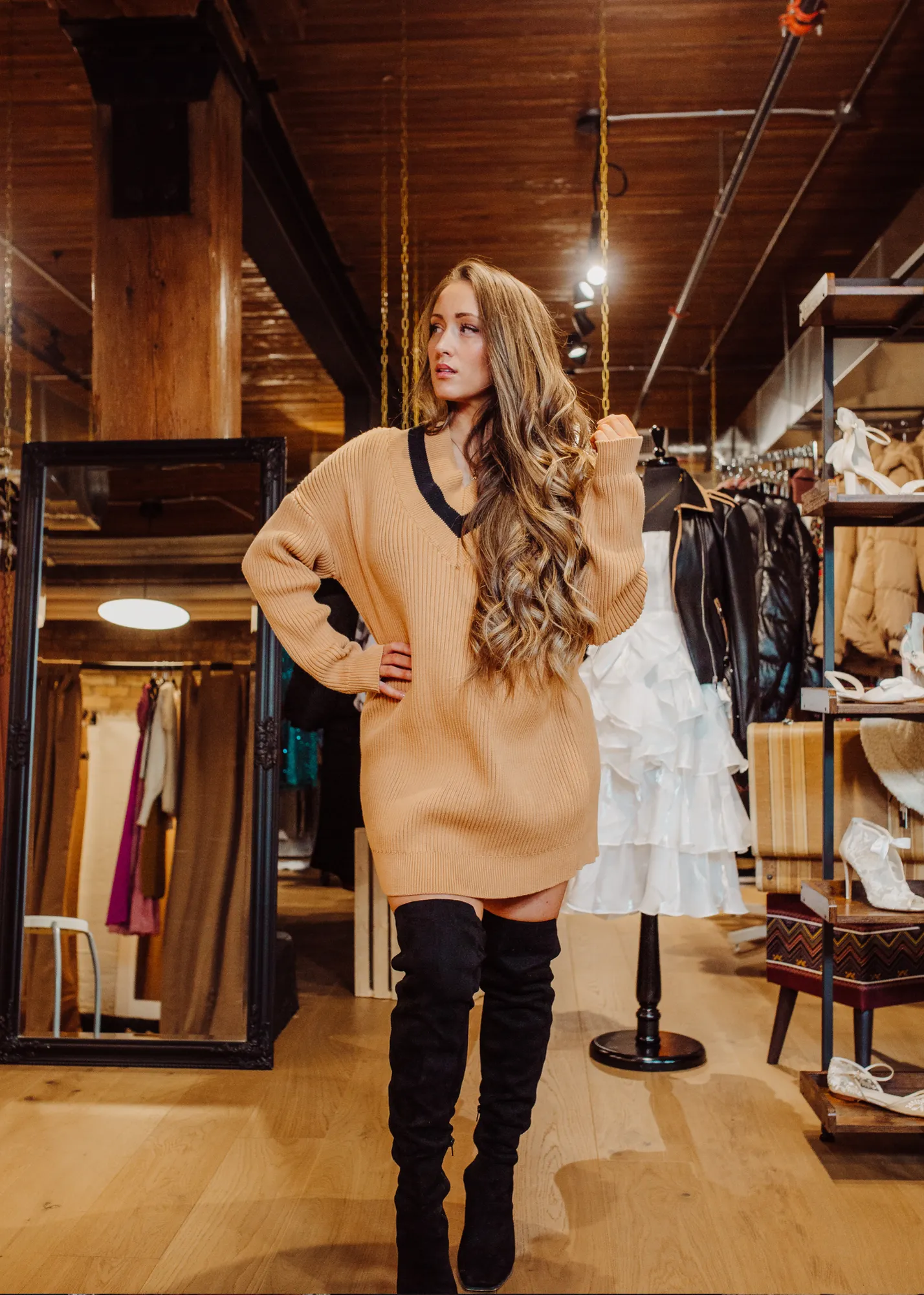 Caramel Sweater Dress