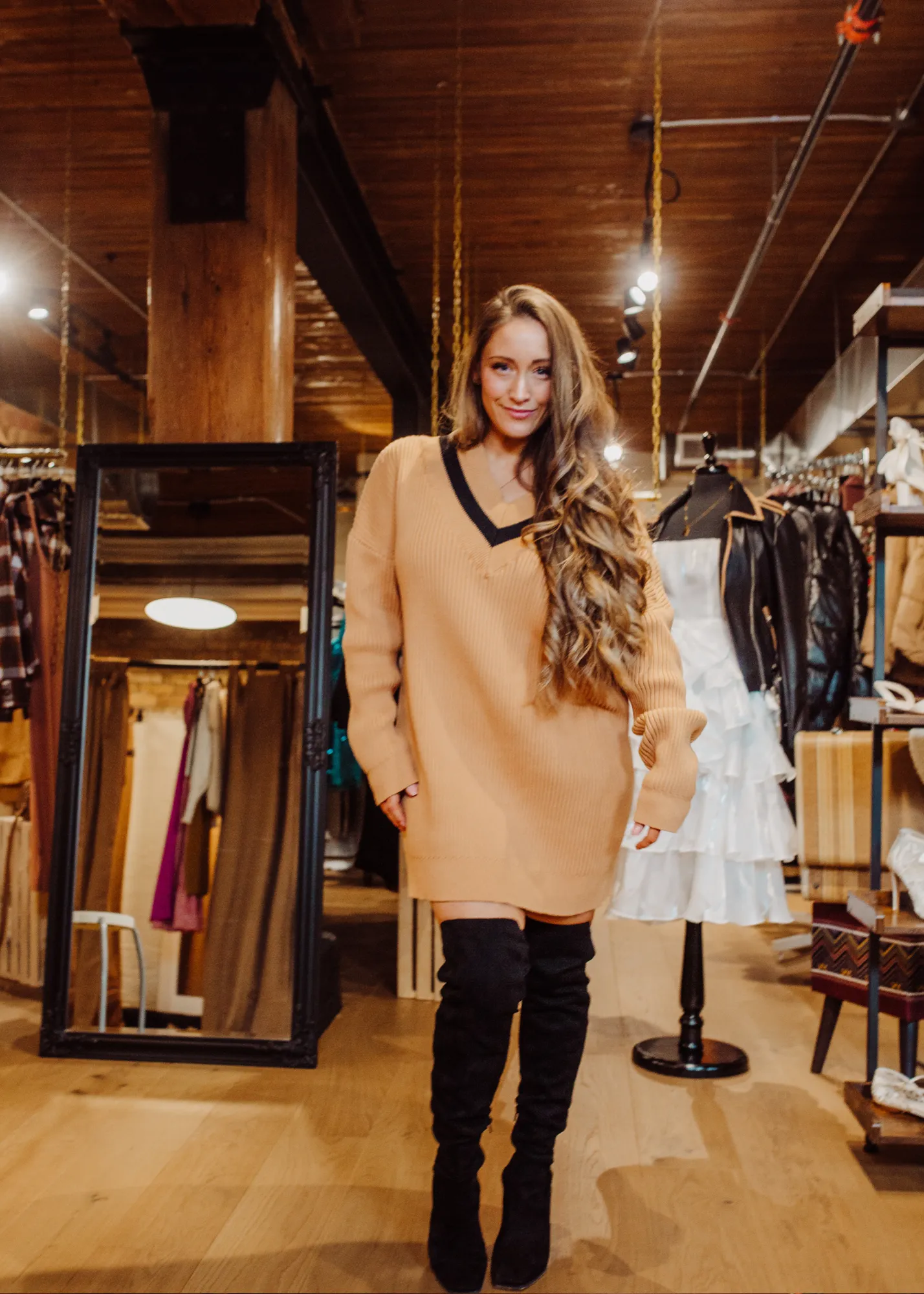 Caramel Sweater Dress