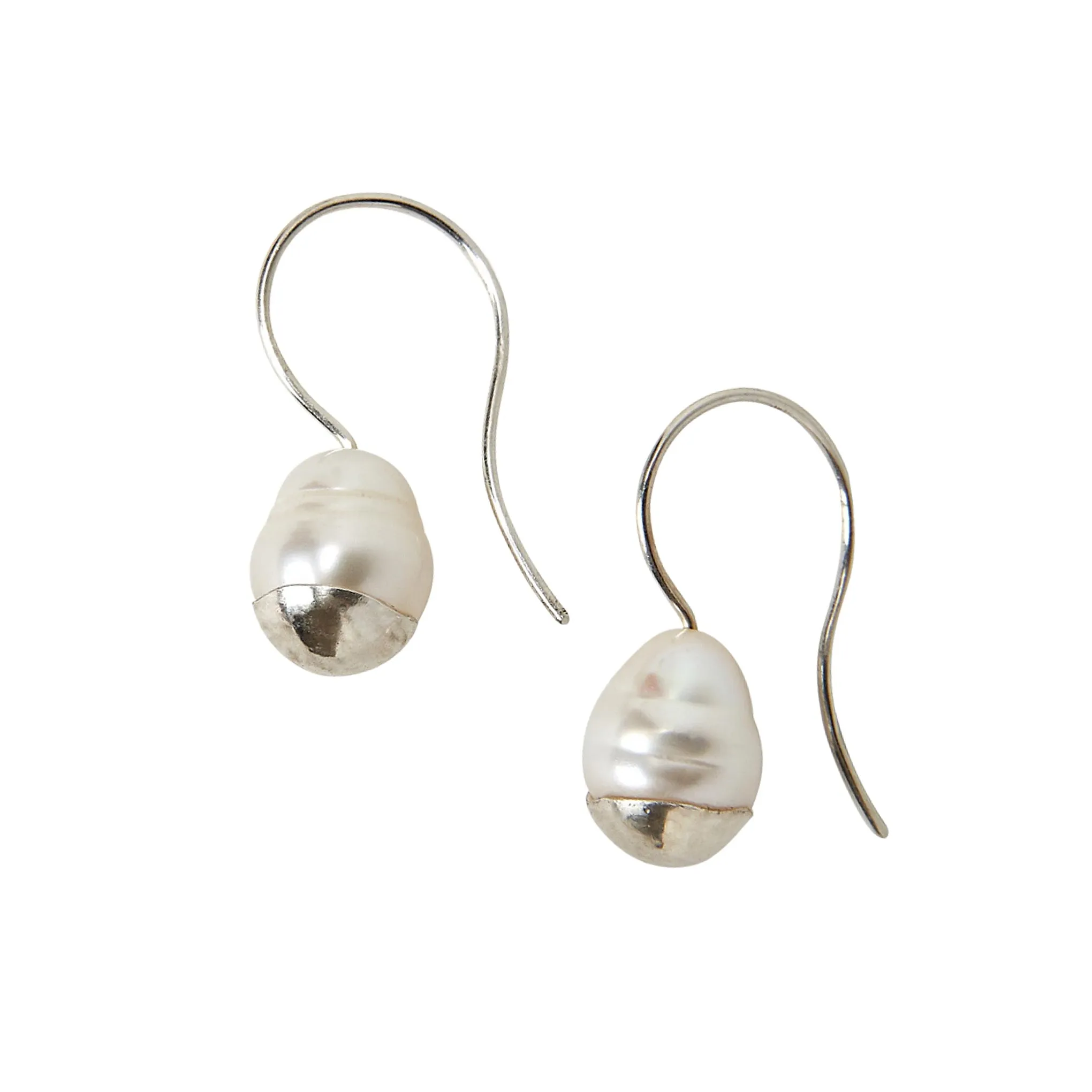 Chan Luu Silver-Dipped Pearl Dangle Drop Earrings in Sterling Silver