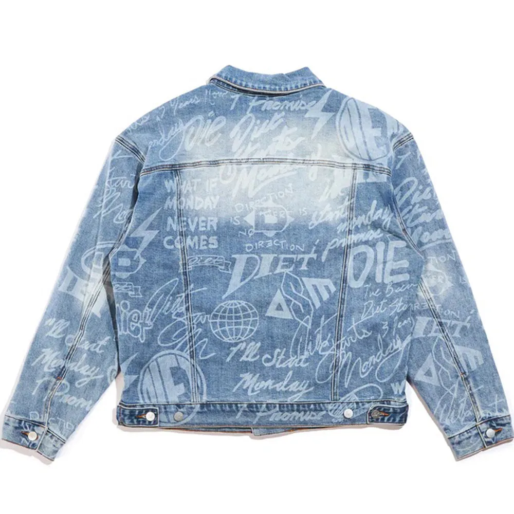 Diet Starts Monday Scribbled Denim Jacket