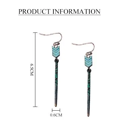 Distressed Green Arrow Turkish Styled  Earring