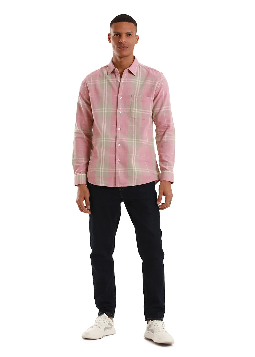 Dobby French Pink Check Shirt