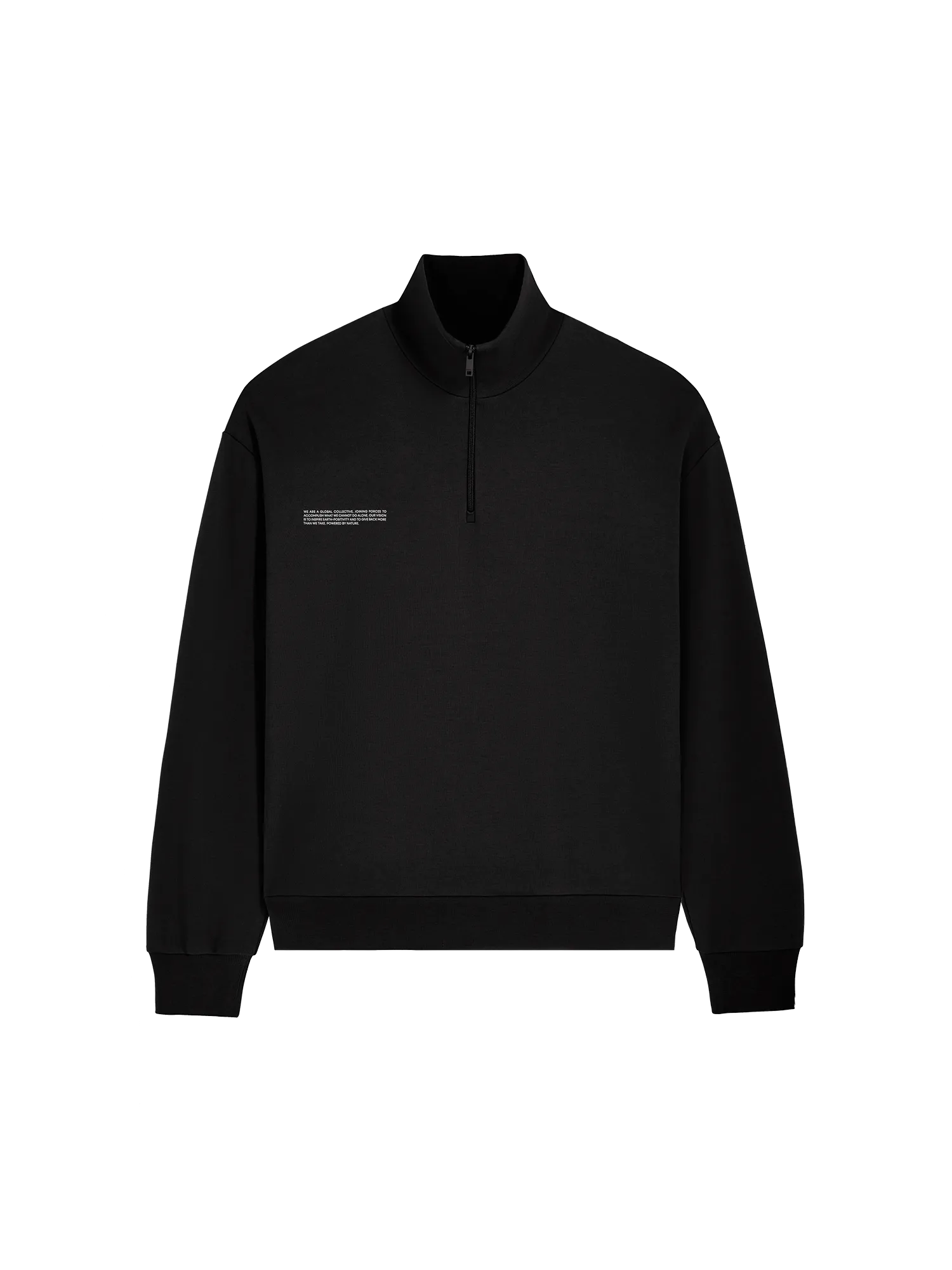 Double Jersey Half Zip Sweatshirt—black