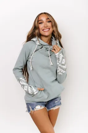 DoubleHood™ Sweatshirt - Mint Aztec