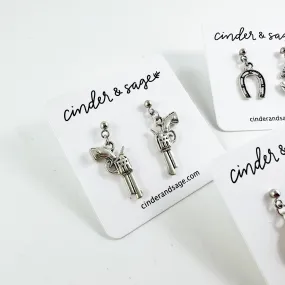 “Dusty Duel” Pistol Earrings