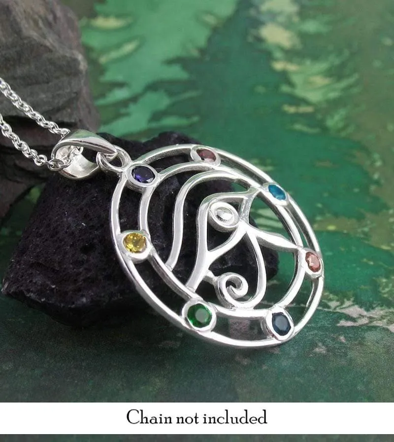 Eye of Horus Pendant with Chakra Crystals