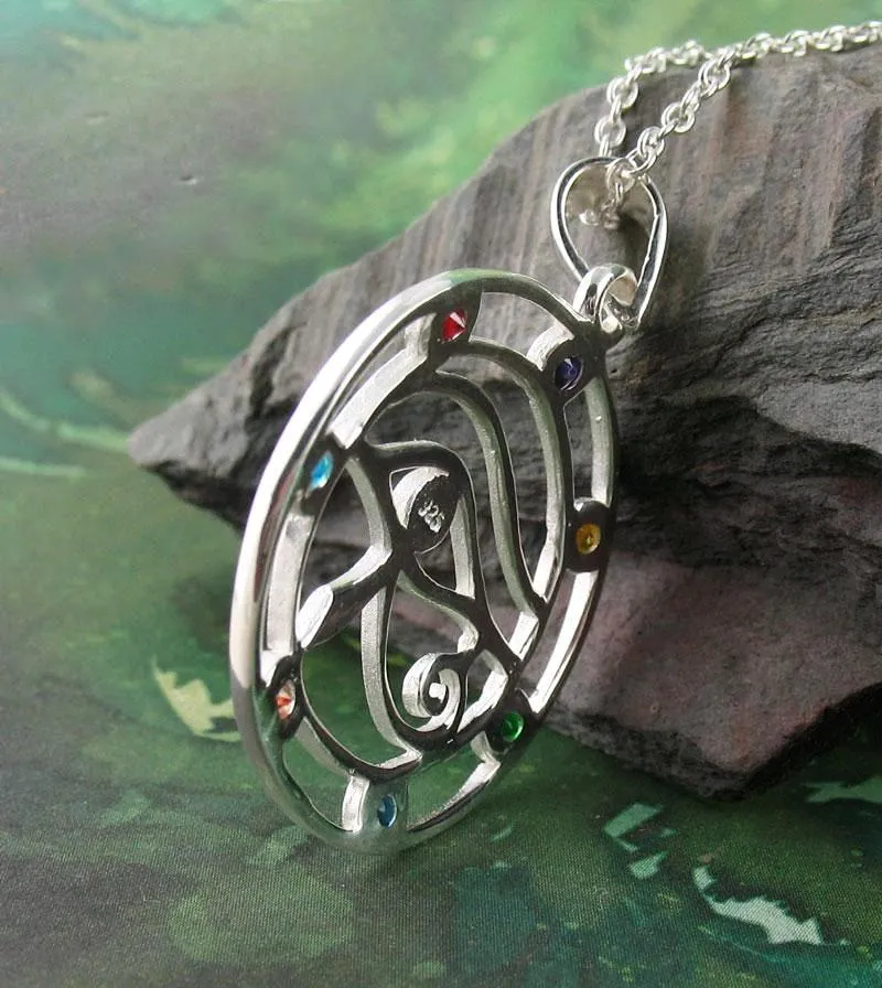 Eye of Horus Pendant with Chakra Crystals