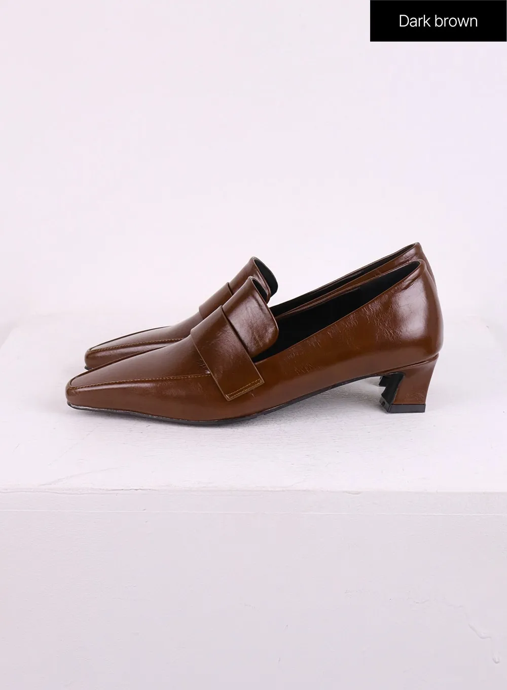 Faux Leather Loafer Pumps CJ426