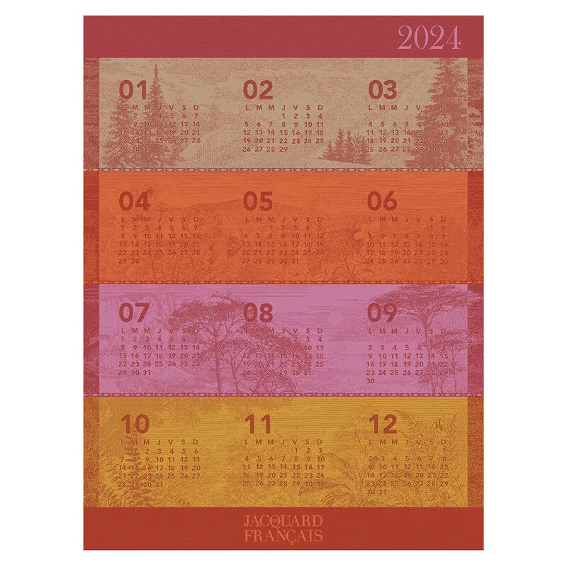 Le Jacquard Francais 'Calendrier 2024' Tea Towel