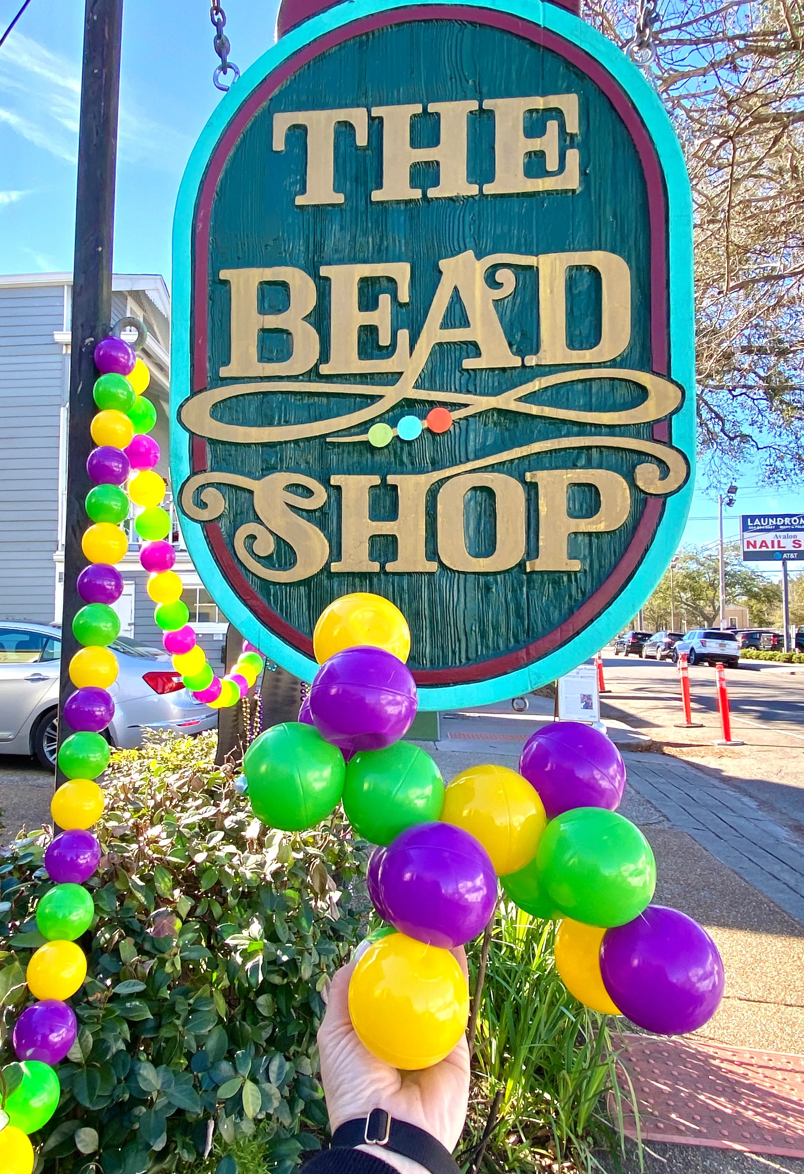 Mardi Gras Bead Garland: 10 ft. Mini beads