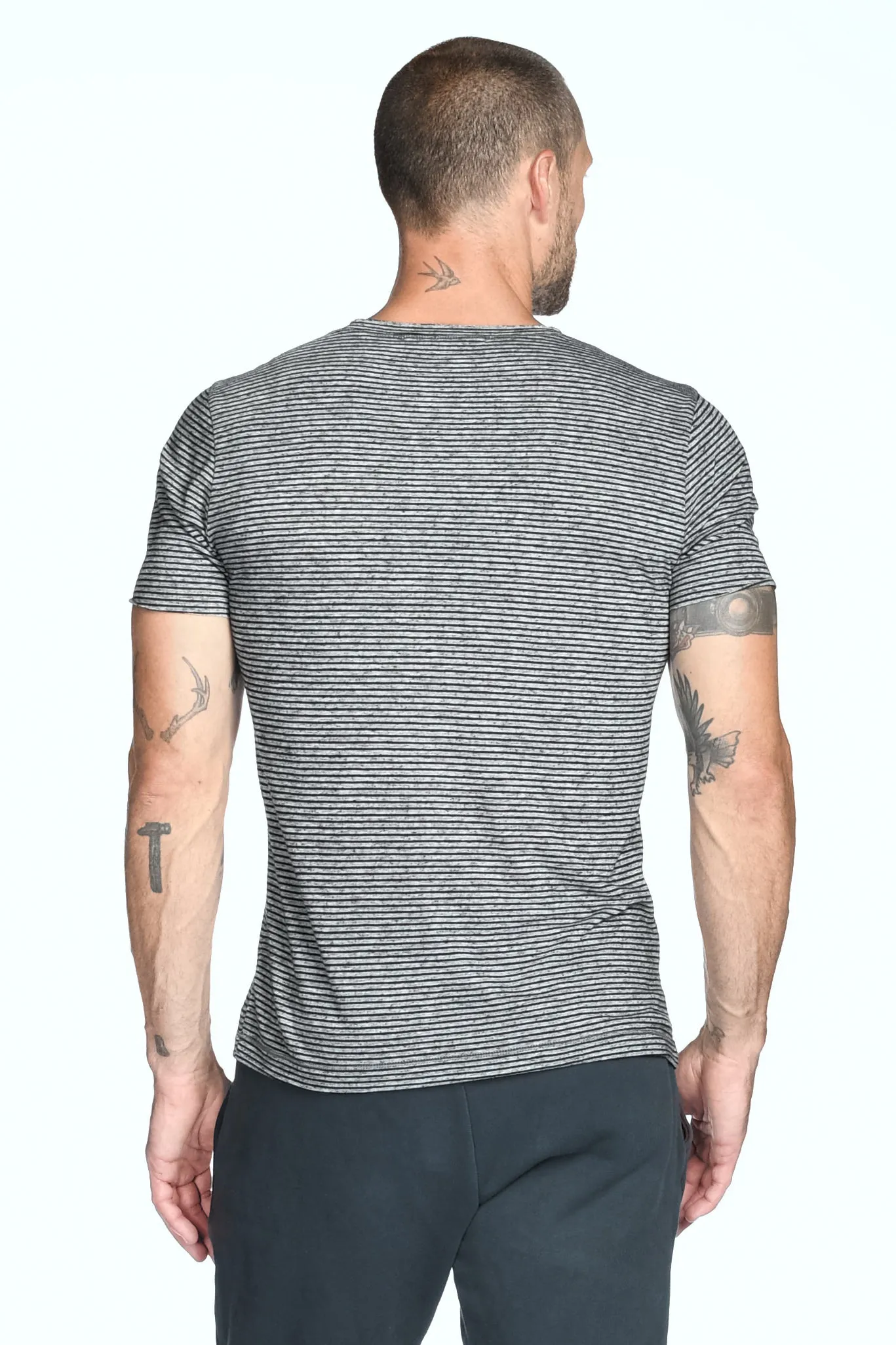 Men's Brolin Raw Neck Crew Stripe Tee