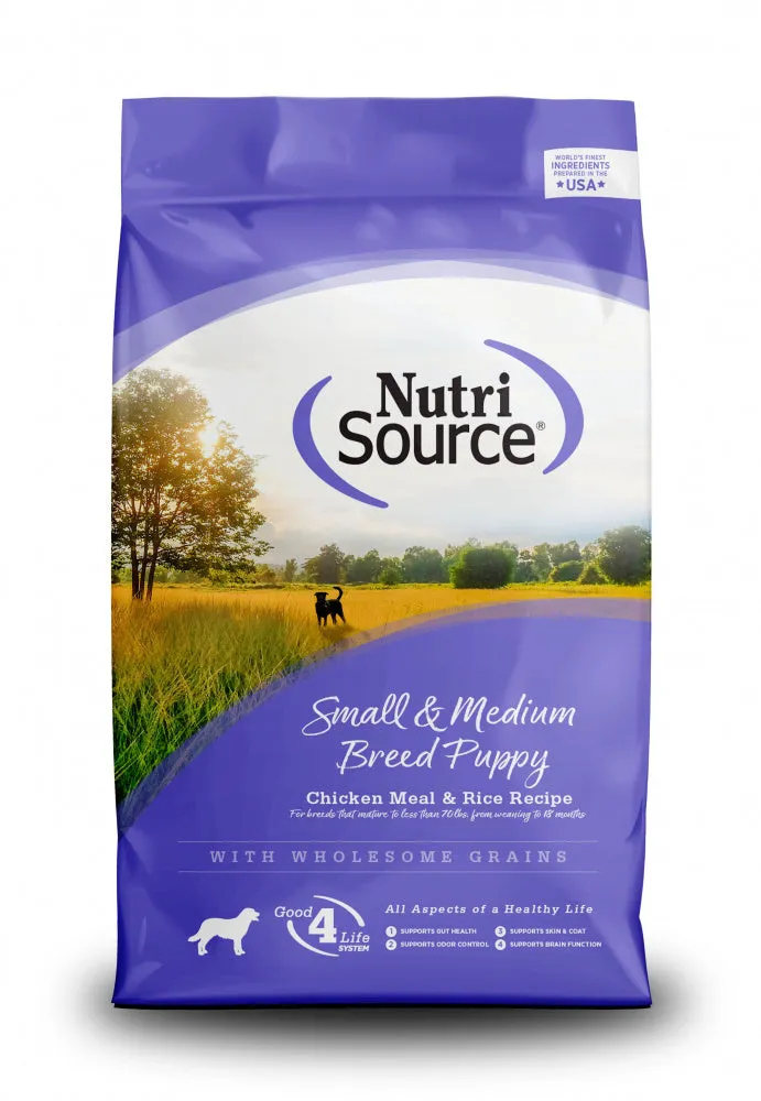 NutriSource Small & Medium Breed Puppy Chicken & Rice Dry Dog Food, 26-lb