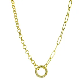 Pave Push Clasp Chain