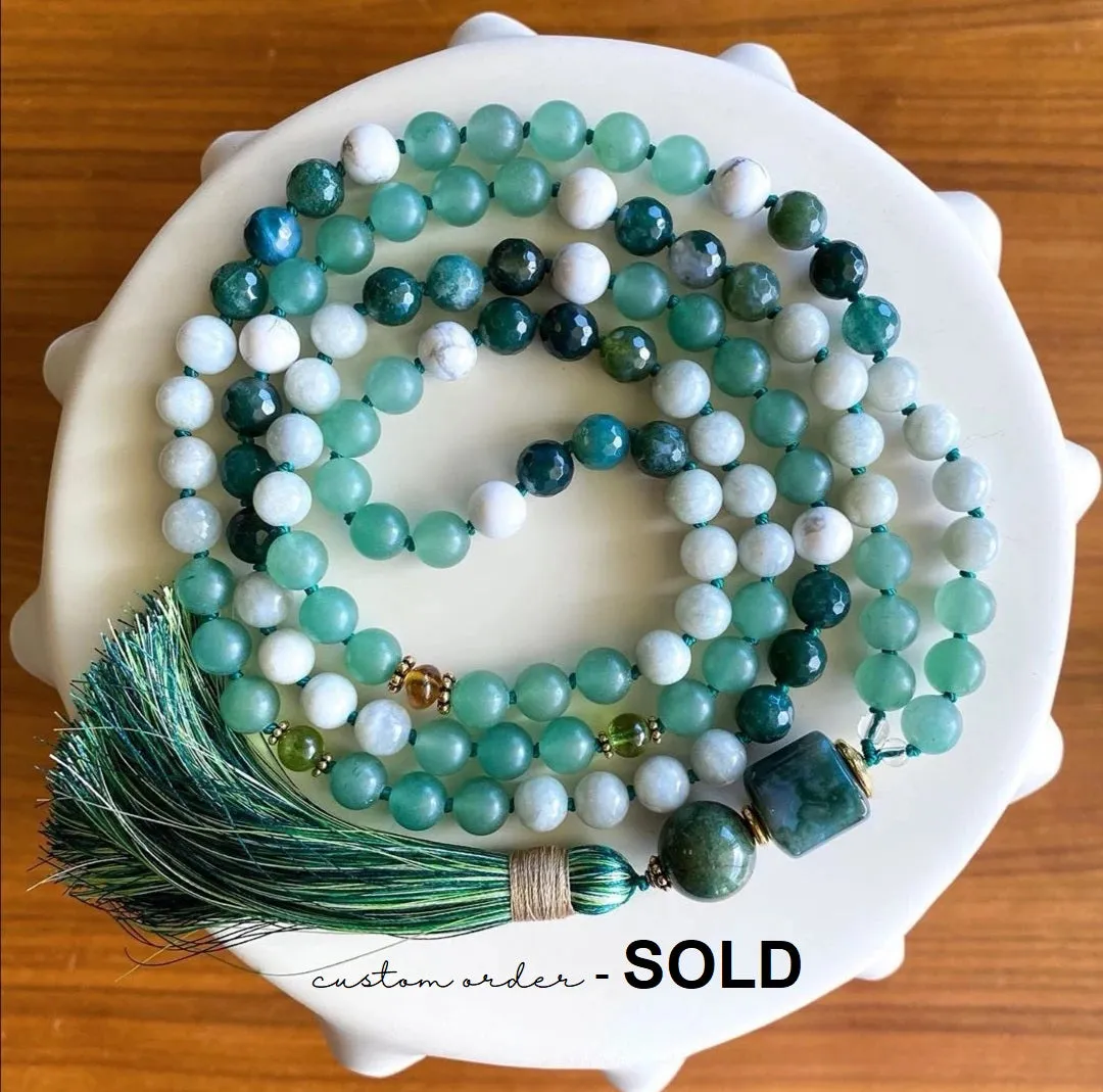 Power of the Heart Chakra Mala Necklace in 108 Bead