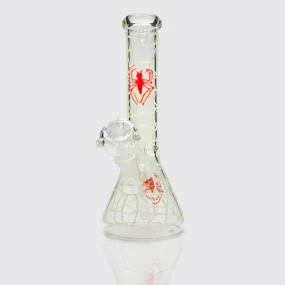 Red Spider Glass Bong - Glow In The Dark