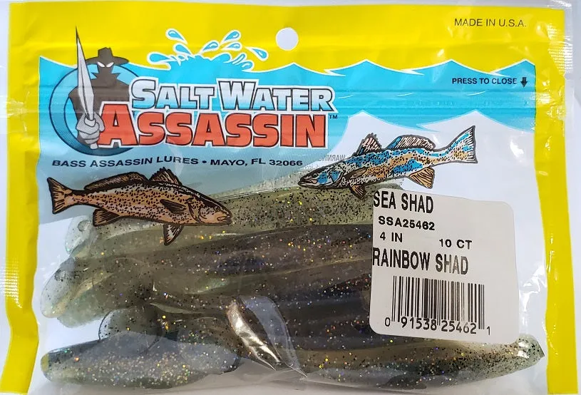 SaltWater Assassin Sea Shad Rainbow Shad 4 10pk