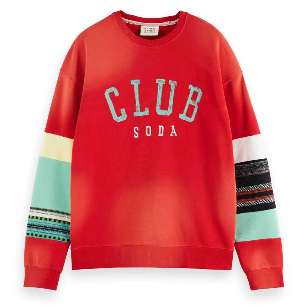 SCOTCH & SODA RELAXED FIT CLUB APPLIQUE SWEATSHIRT