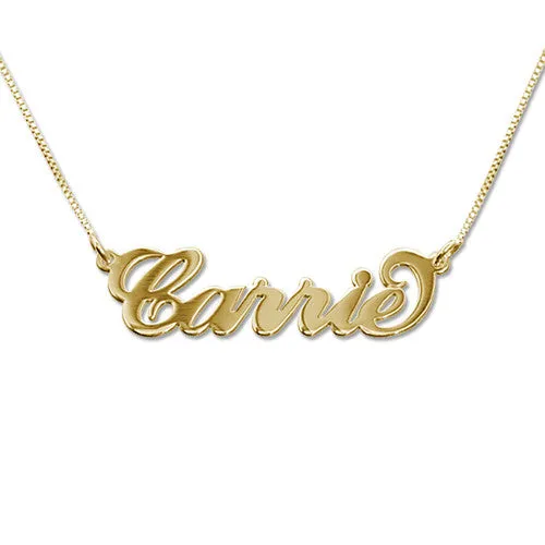 Smaller Gold Vermeil Carrie Style Name Necklace