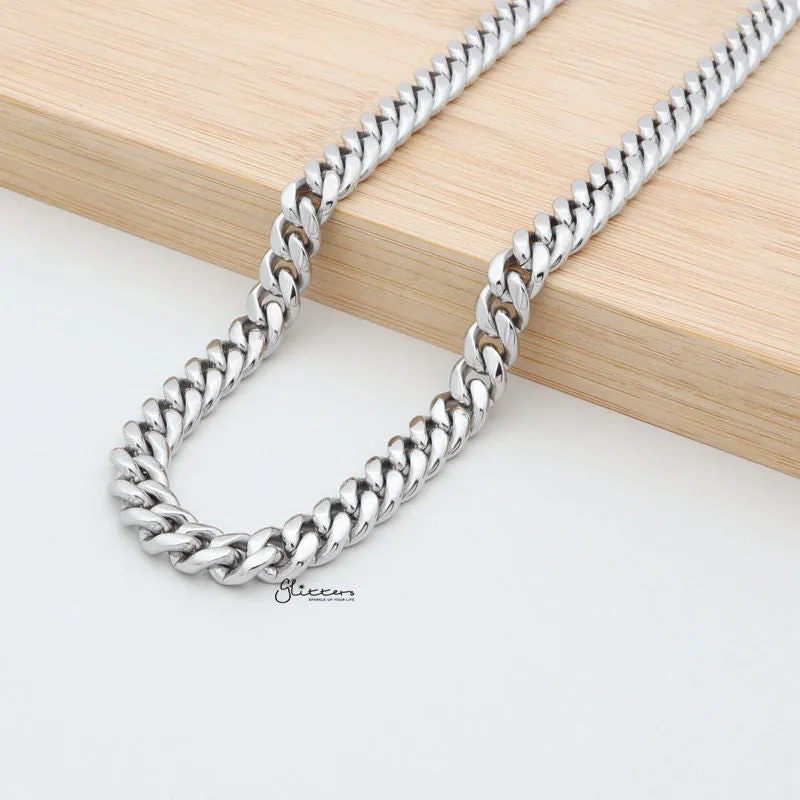 Stainless Steel Miami Cuban Curb Chain Necklace - 8mm Width